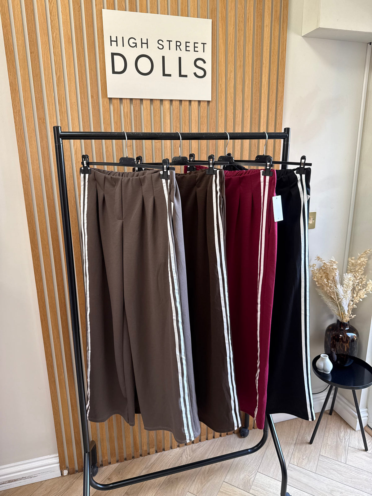 Nova Striped Wide-Leg Flare Trousers Joggers Statement Stripe Detail Spring Summer Autumn