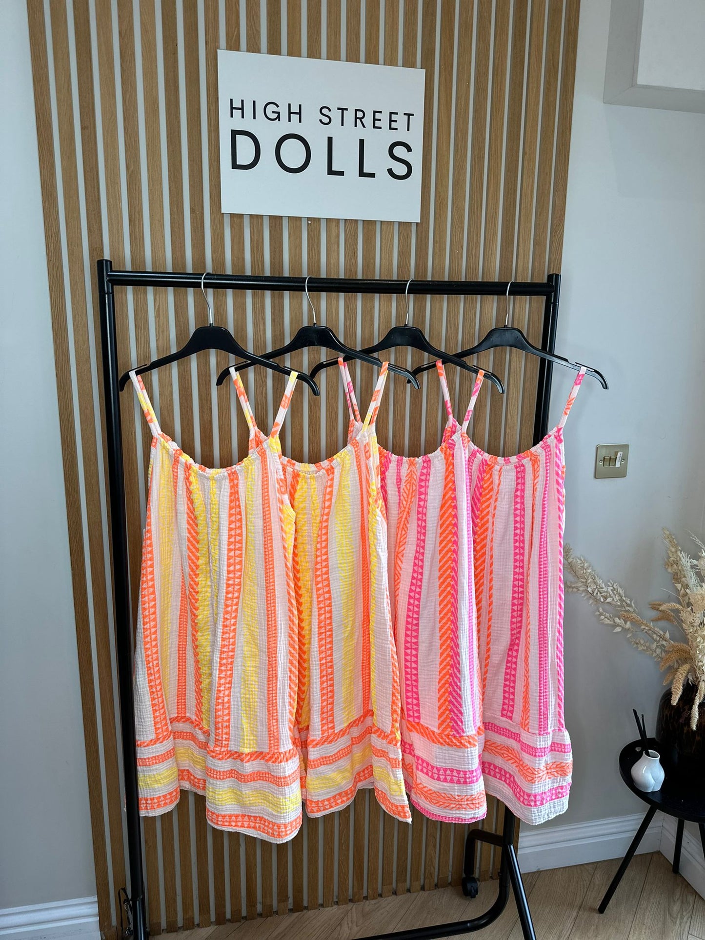 Ivy Cheesecloth Printed Dress Mini Length Stripe Print Holiday Summer