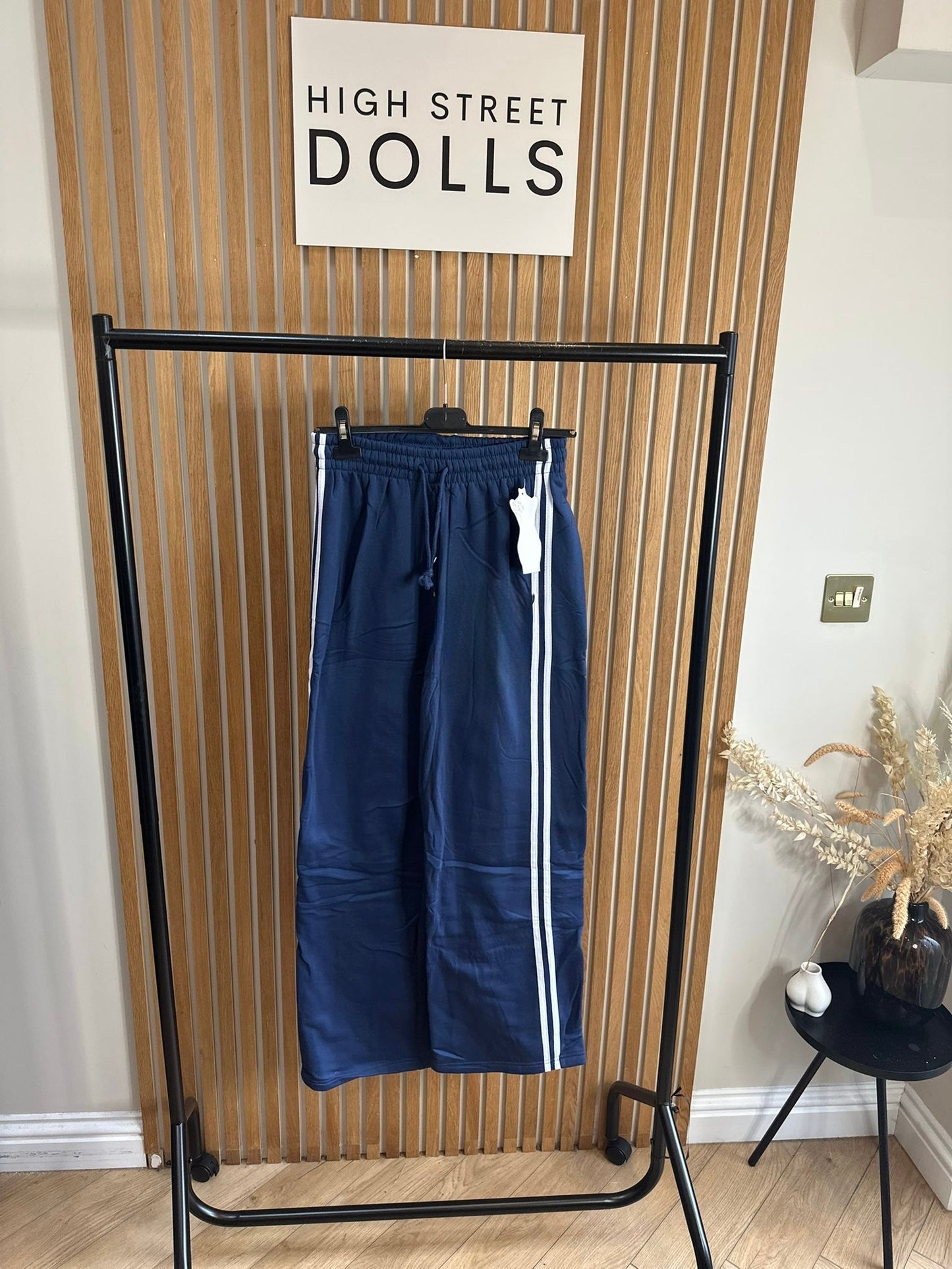 Lori NY Stripe Wide Leg Joggers Jersey Trousers