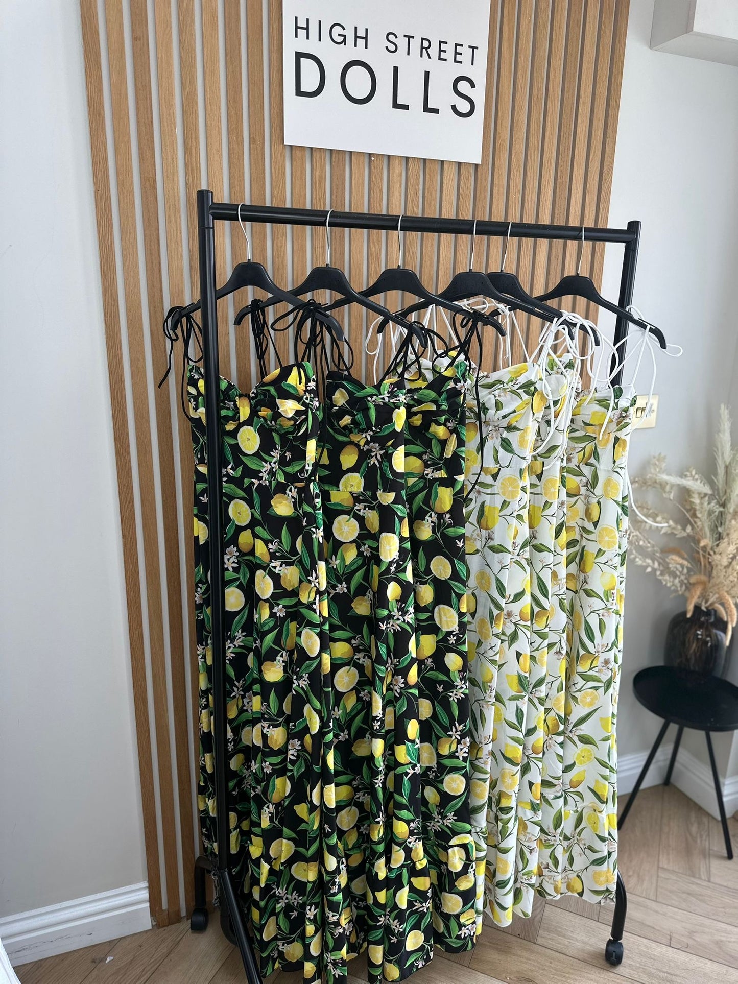 Valencia Lemon Longline Dress Printed spaghetti strap dress