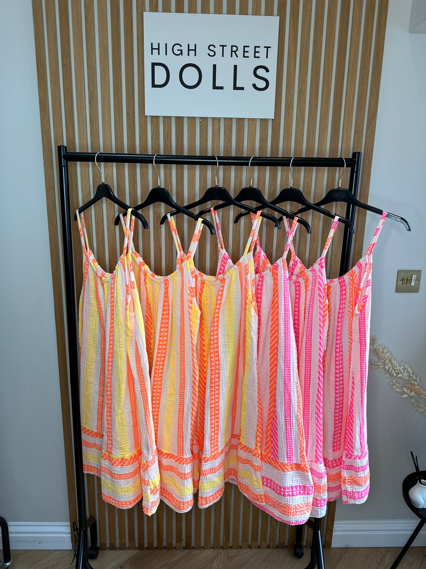Ivy Cheesecloth Printed Dress Mini Length Stripe Print Holiday Summer