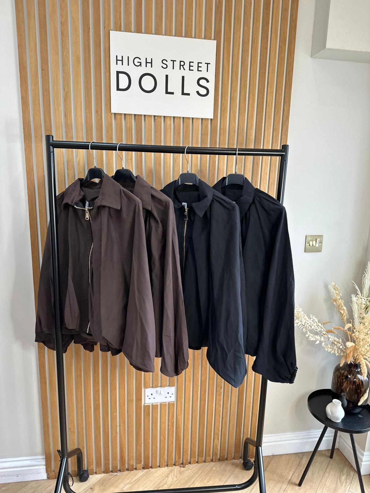 Kaede Suede Jacket with bubble hem