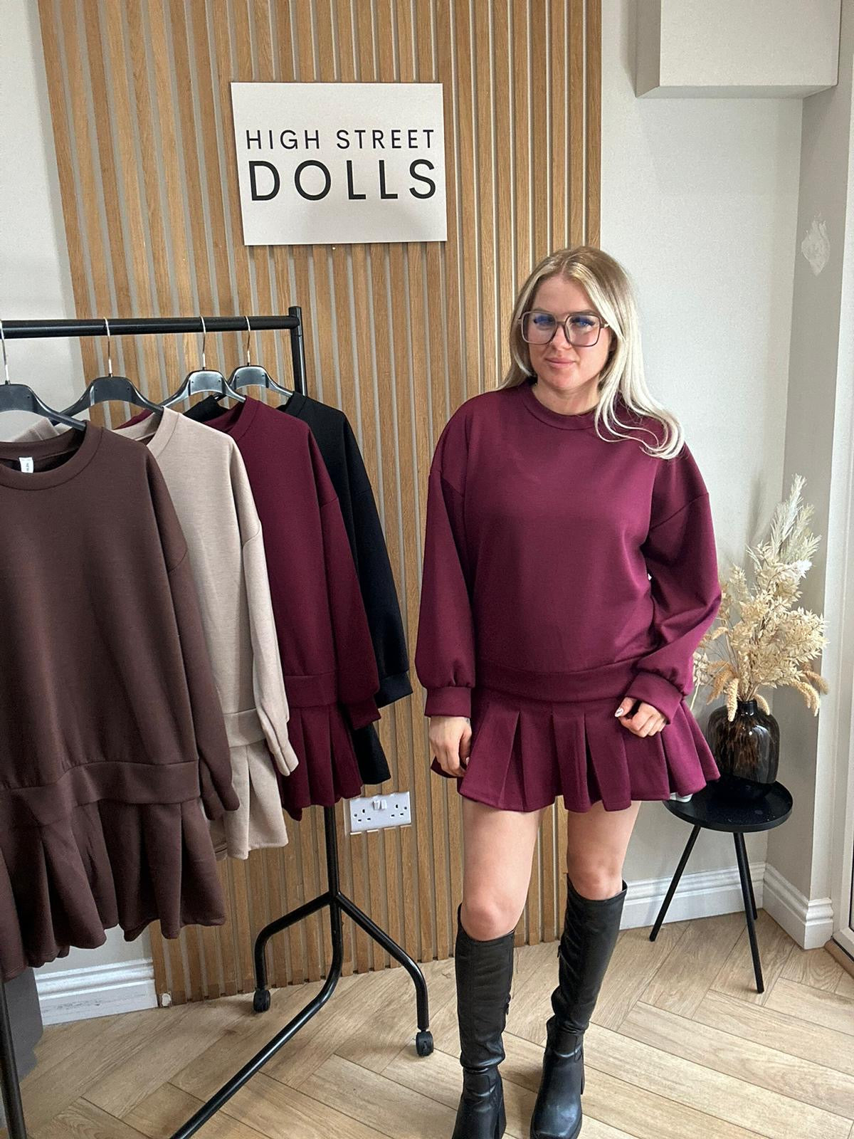 Ava Jumper Dress With Pleated Skirt Autumn Winter