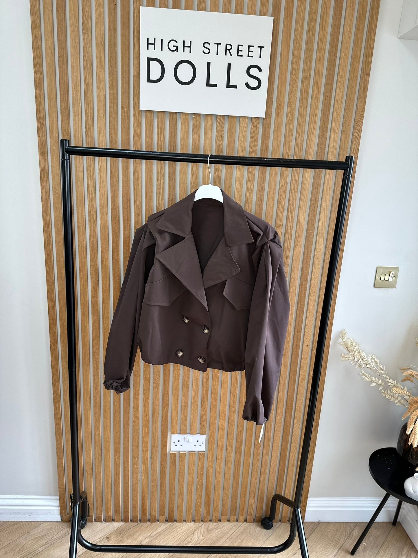 Riley Cropped Double Breasted Jacket Lightweight Trench Coat