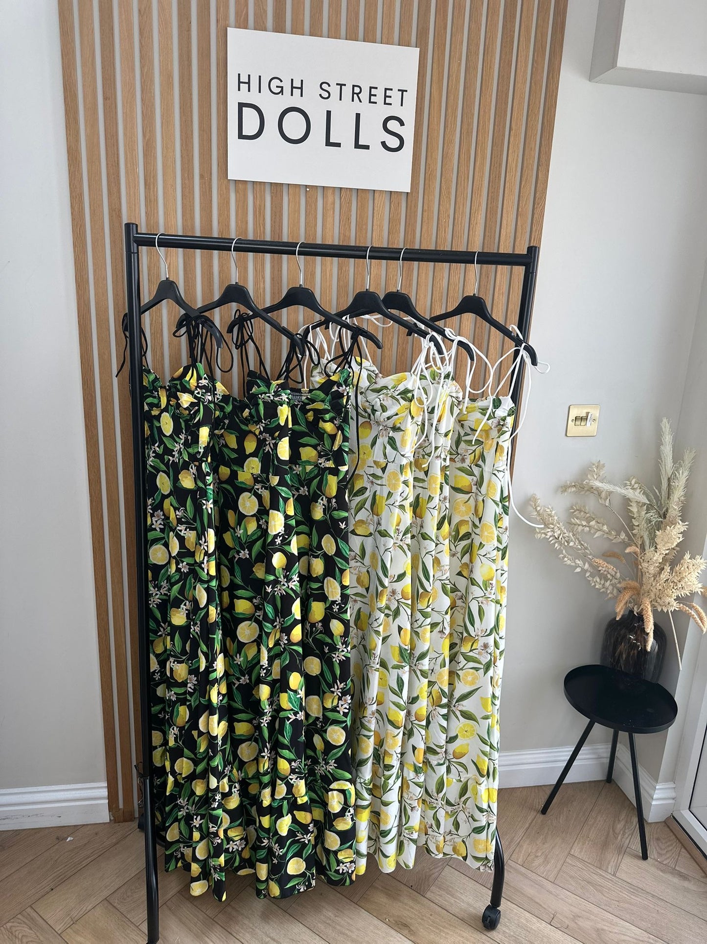 Valencia Lemon Longline Dress Printed spaghetti strap dress