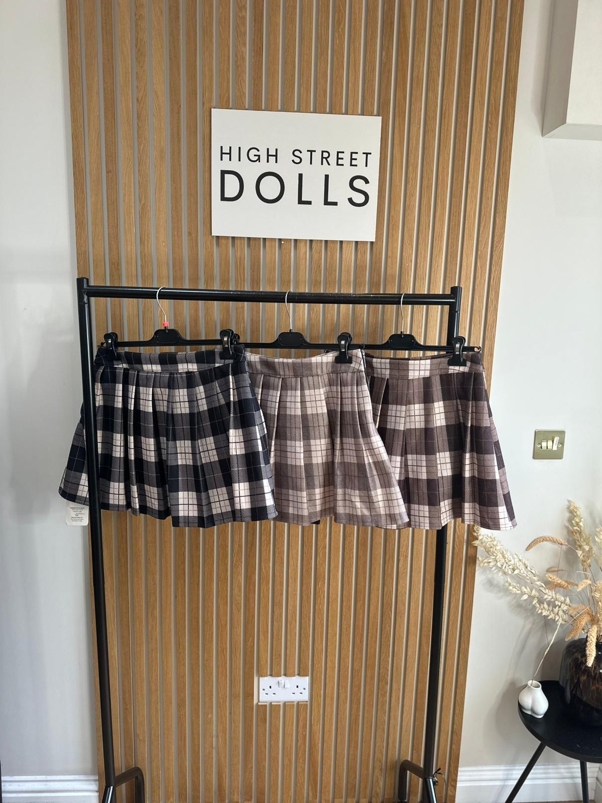 Carrie Tartan Pleated Skort Autumn Winter Mini Skirt Shorts Check Festive