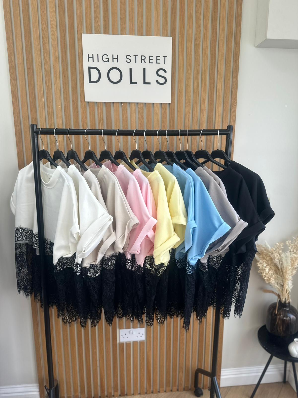 Emilia Lace Oversized T Shirt Short Sleeves Spring Summer