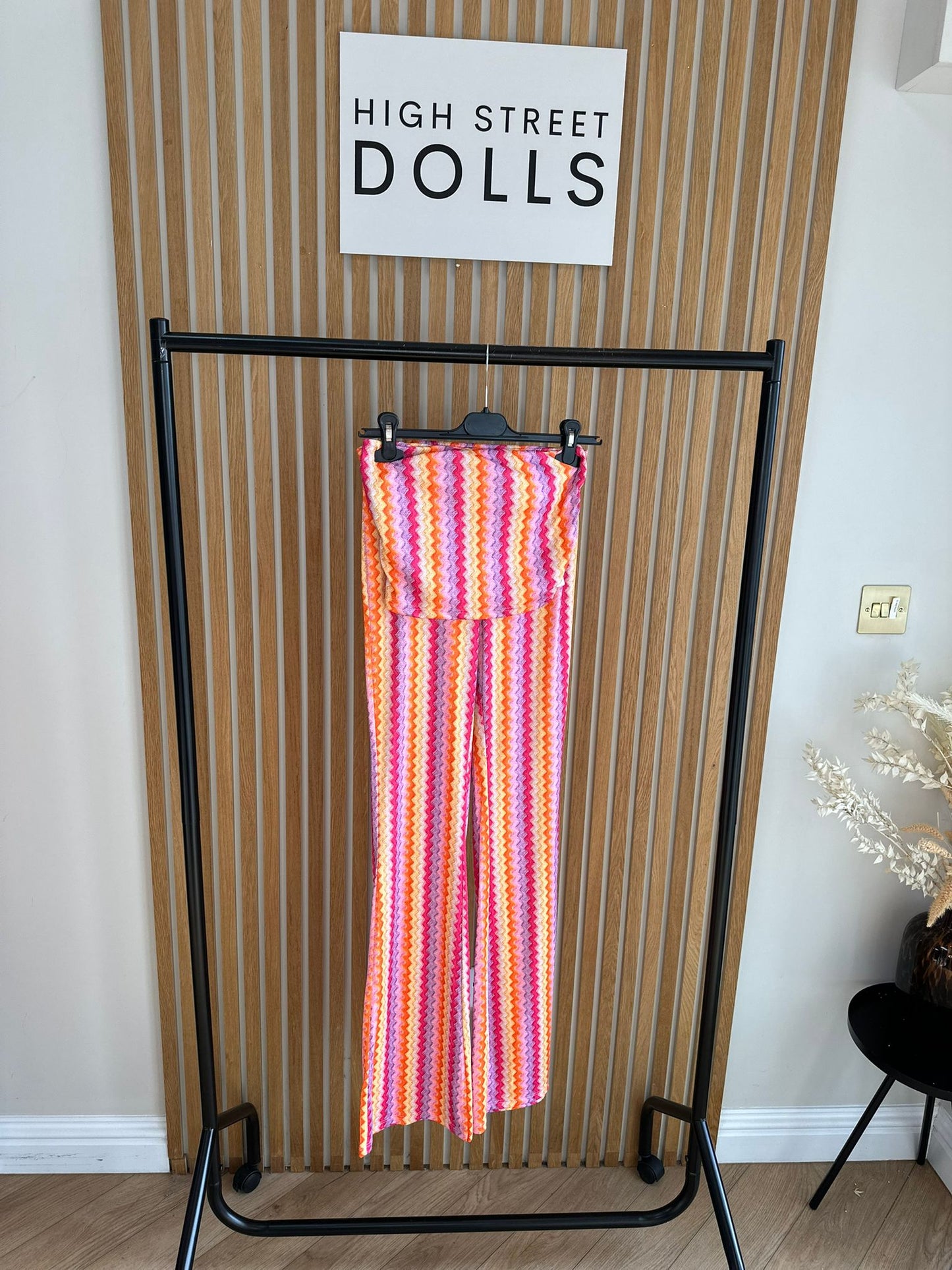 Hattie Co Ord Bandeau Top With Flare Trousers Zigzag Print Summer Outfit Holiday