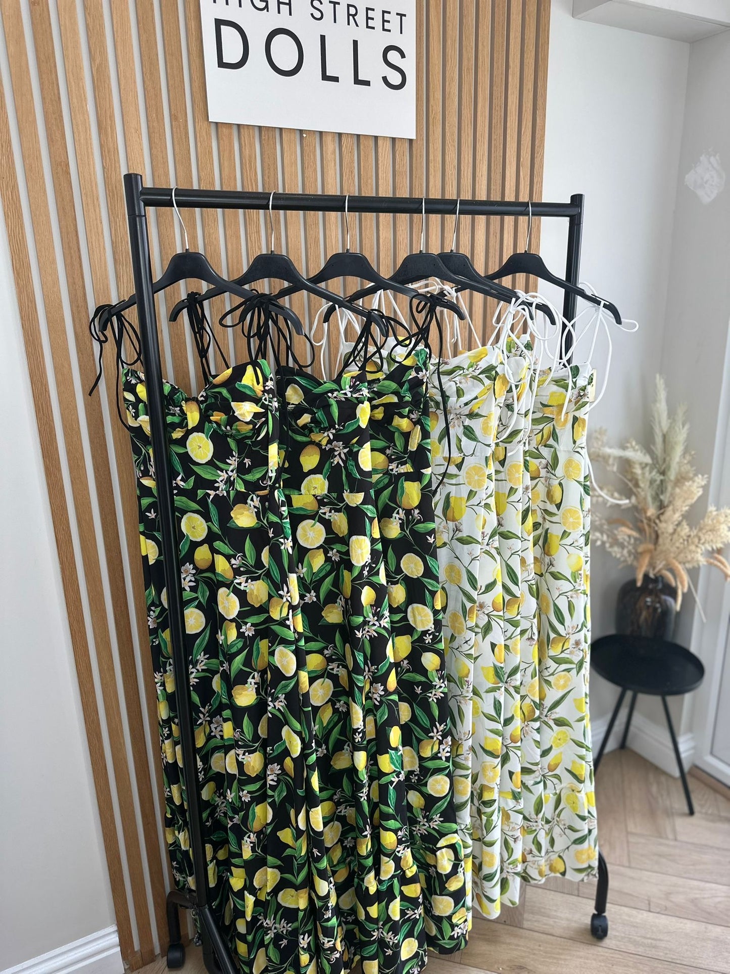 Valencia Lemon Longline Dress Printed spaghetti strap dress