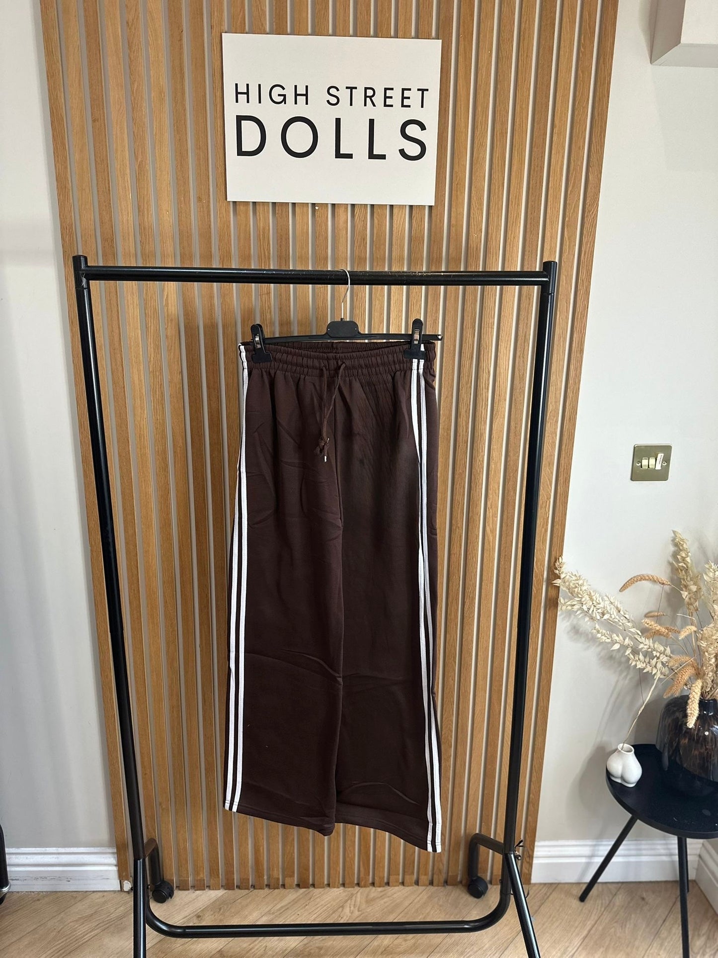 Lori NY Stripe Wide Leg Joggers Jersey Trousers