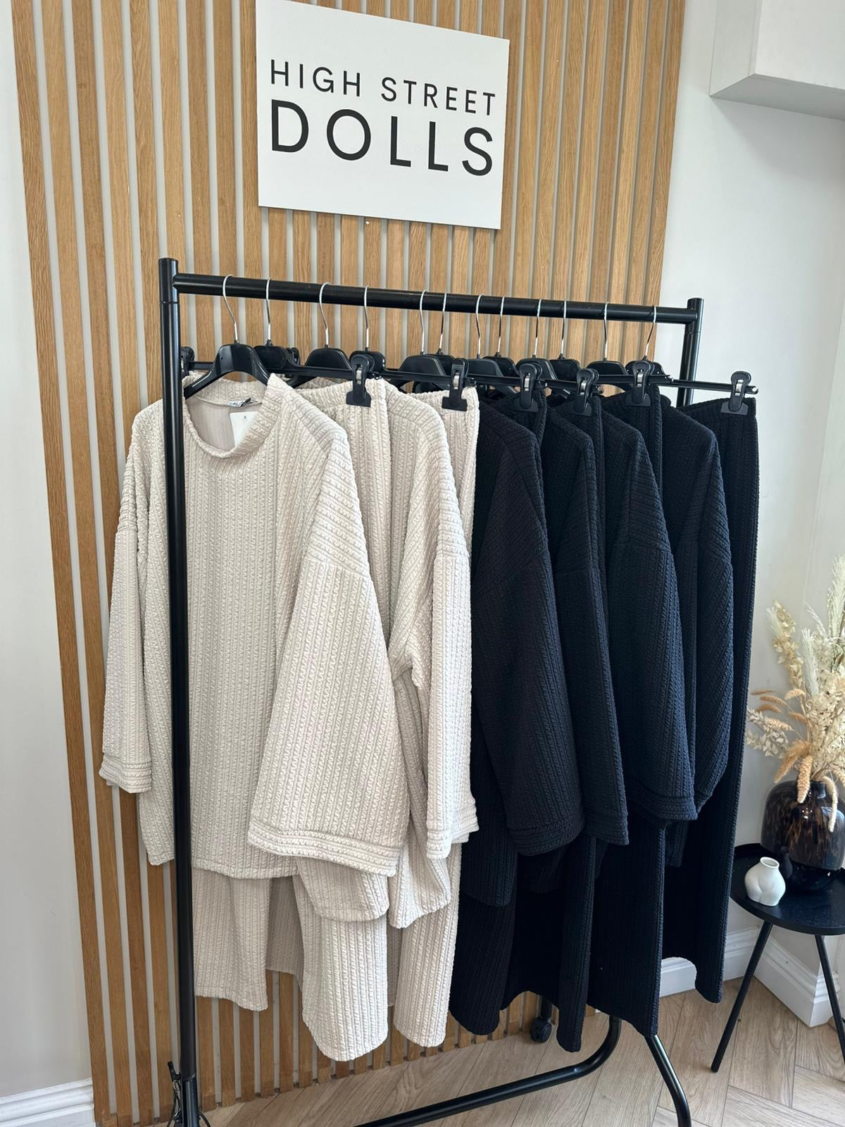 Harriett Oversized Lounge Set Round Neck Top and Wide Leg Trousers