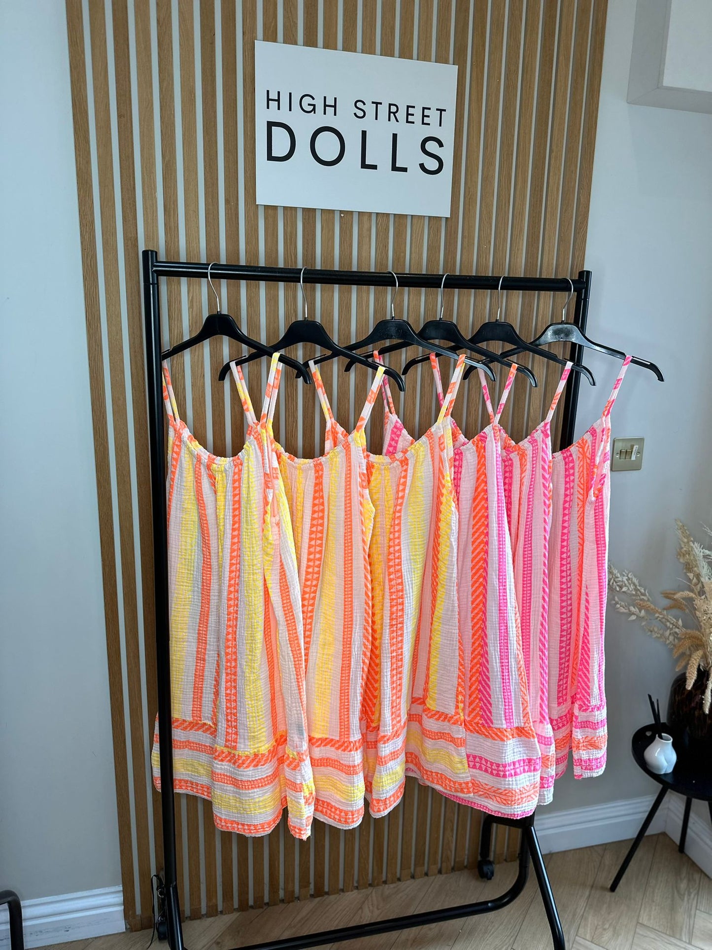 Ivy Cheesecloth Printed Dress Mini Length Stripe Print Holiday Summer