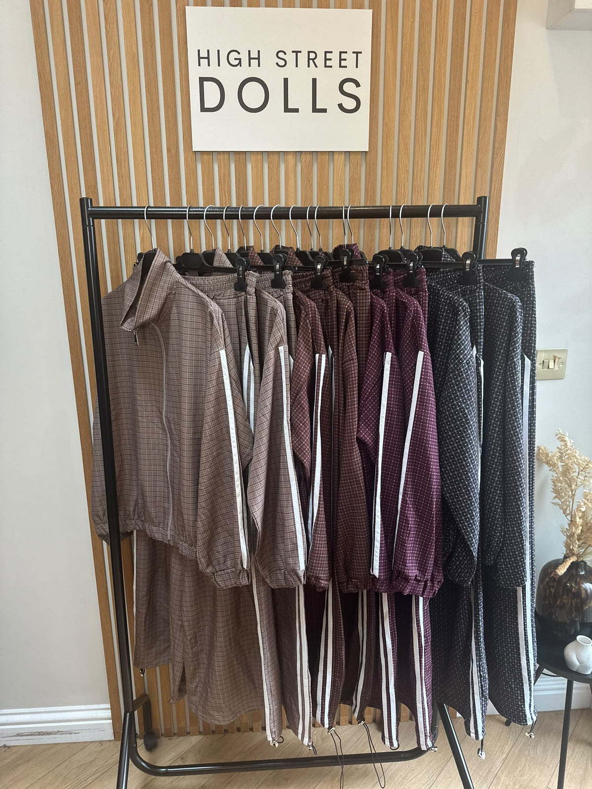 Romy Luxe Tracksuit – Zip Funnel Neck Jacket & Wide Leg Trousers with Stripe Details, Two-Piece Autumn Winter Lounge Co-Ord
