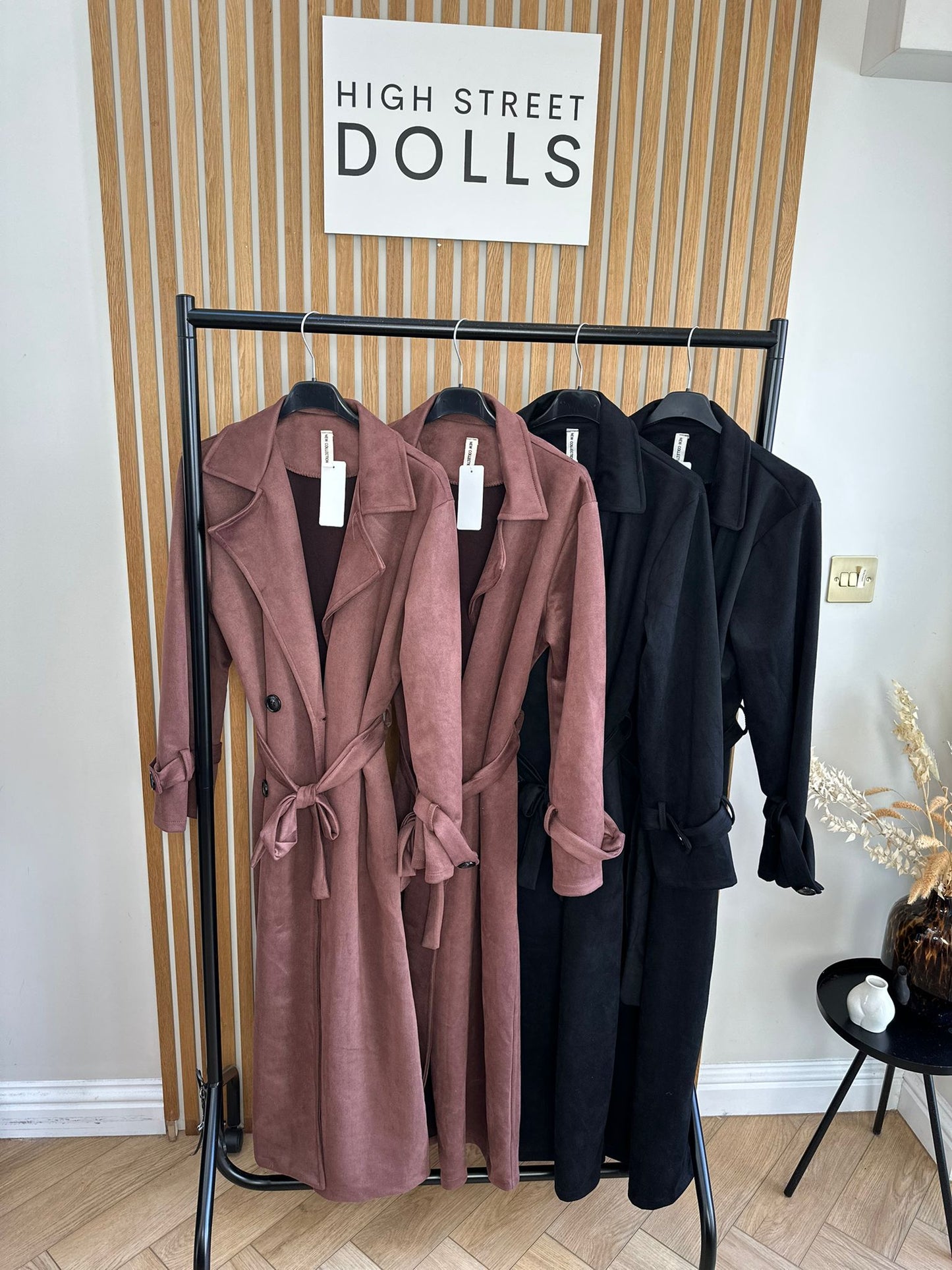 Rea Suede Trench Coat Longline Autumn Winter Jacket