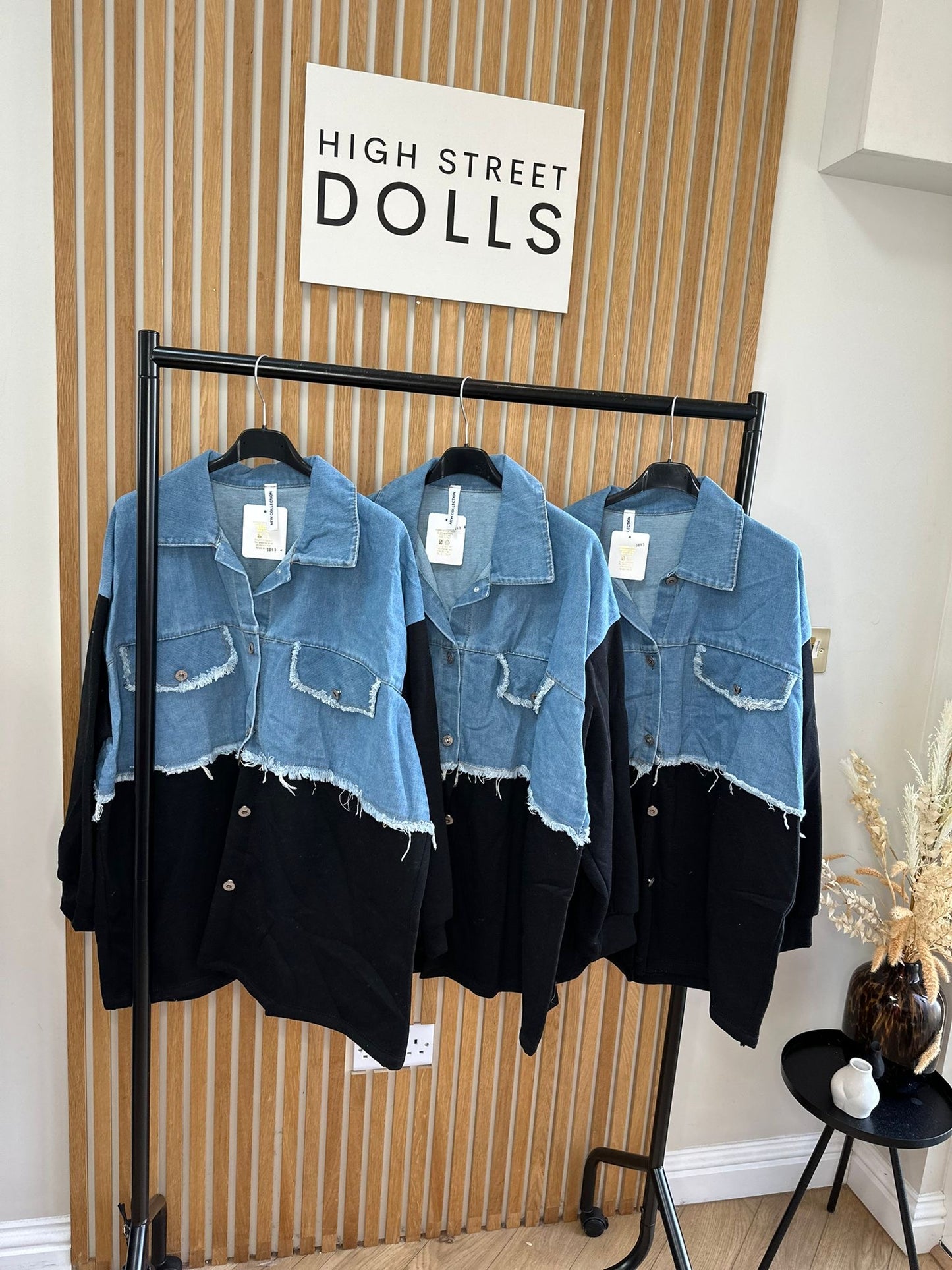 Bryony Oversized Shaket with Denim Details Shirt Jacket