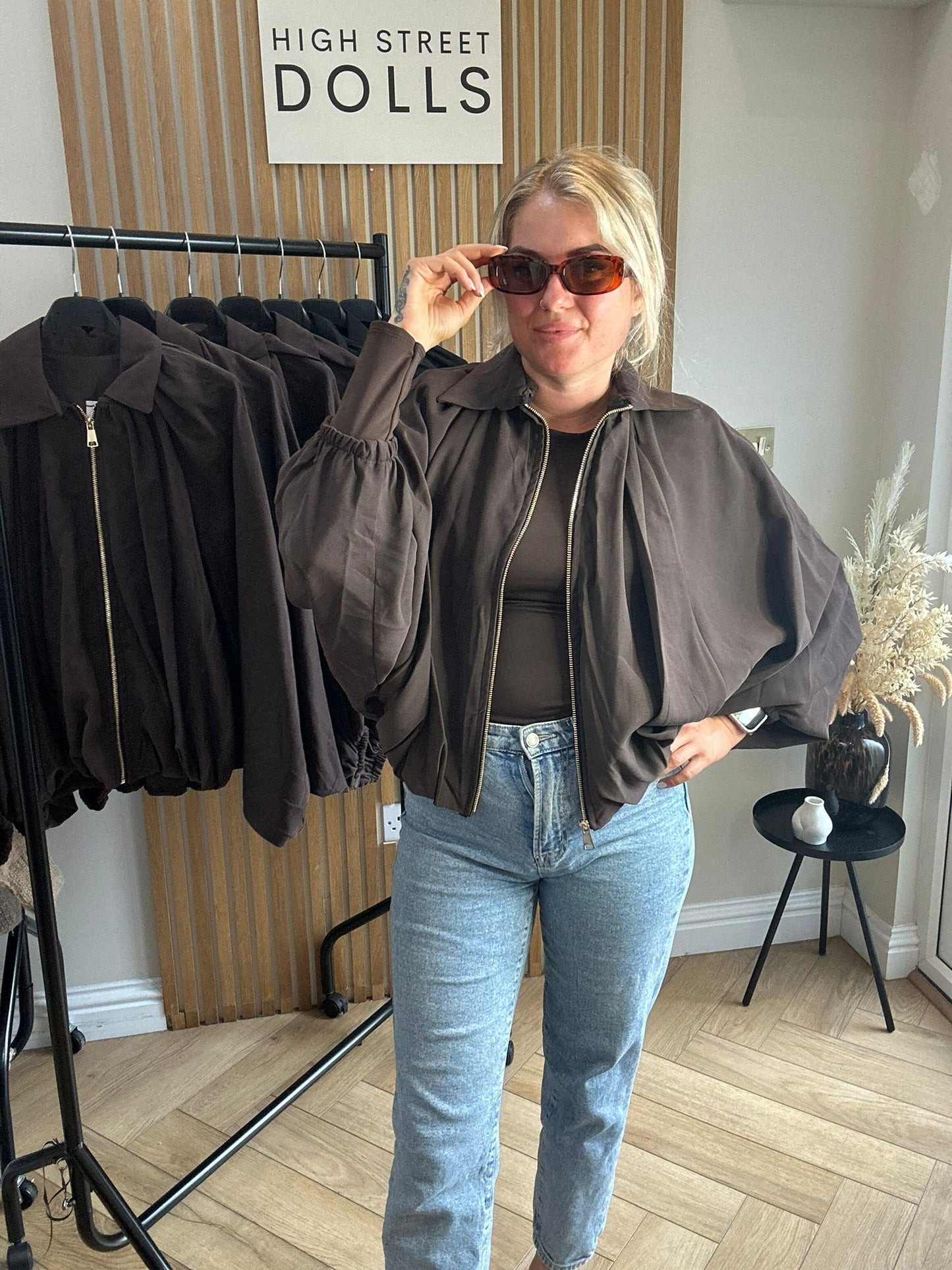 Kaede Suede Jacket with bubble hem
