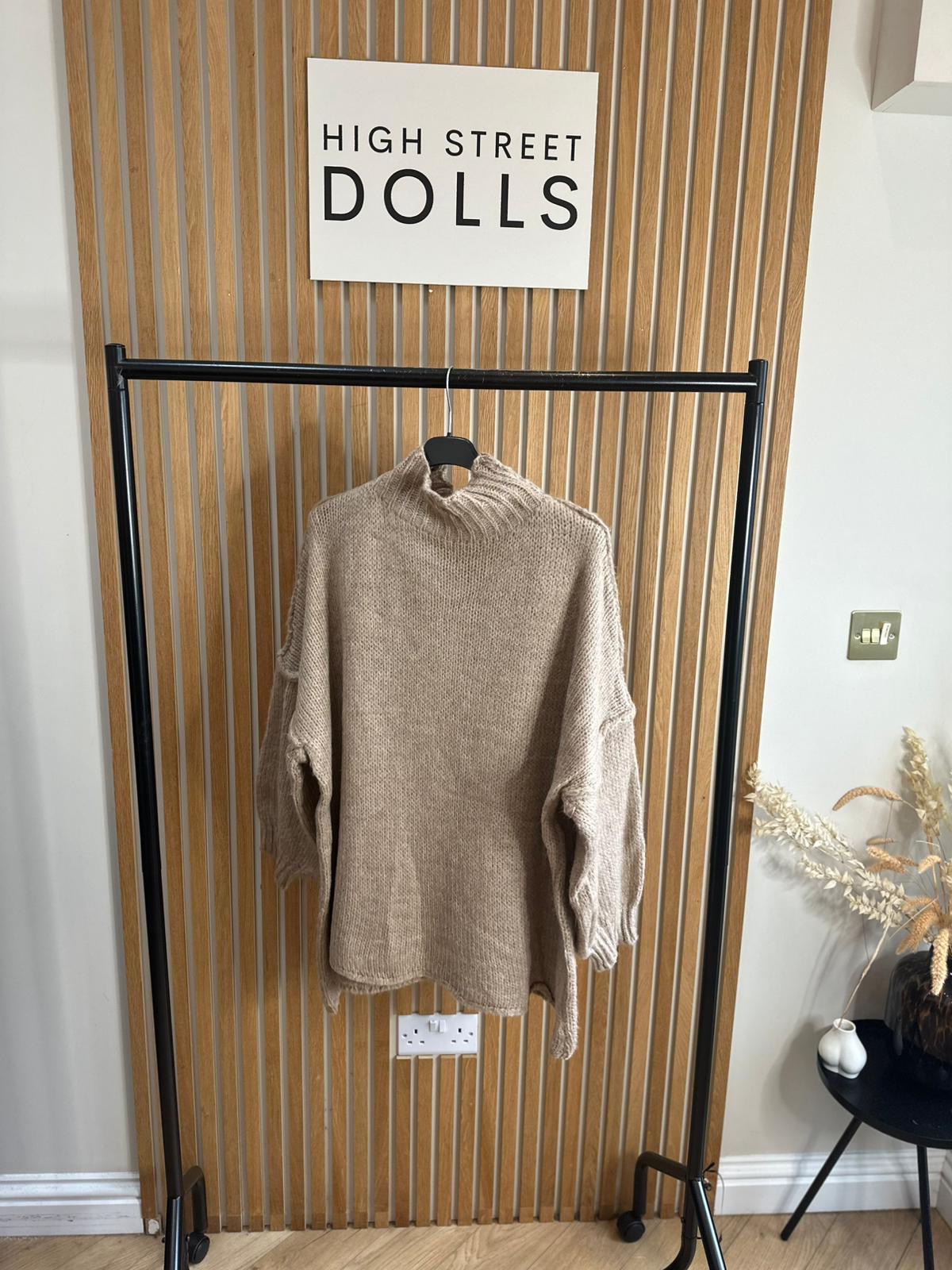 Cynthia Oversized Knitted Jumper Autumn Winter Raw Seam Detail Slouchy Knitwear