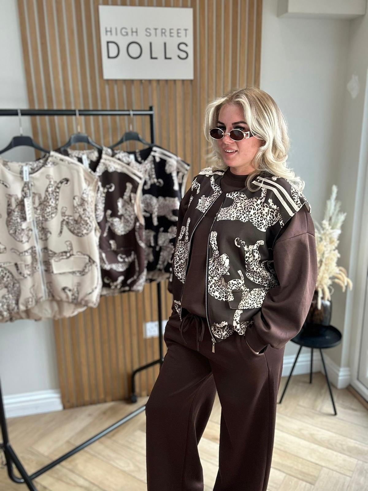Cally Gilet Bomber Jacket Cheeta Print