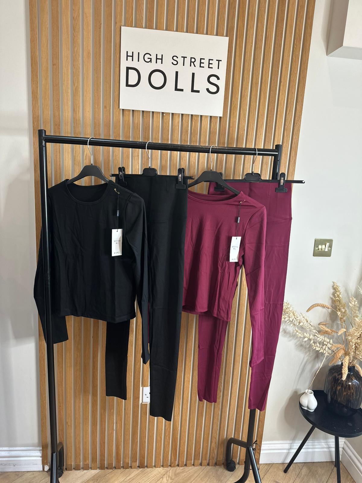 Rochelle Activewear Lycra Lounge Set Womens Long Sleeve Leggings Co Ord