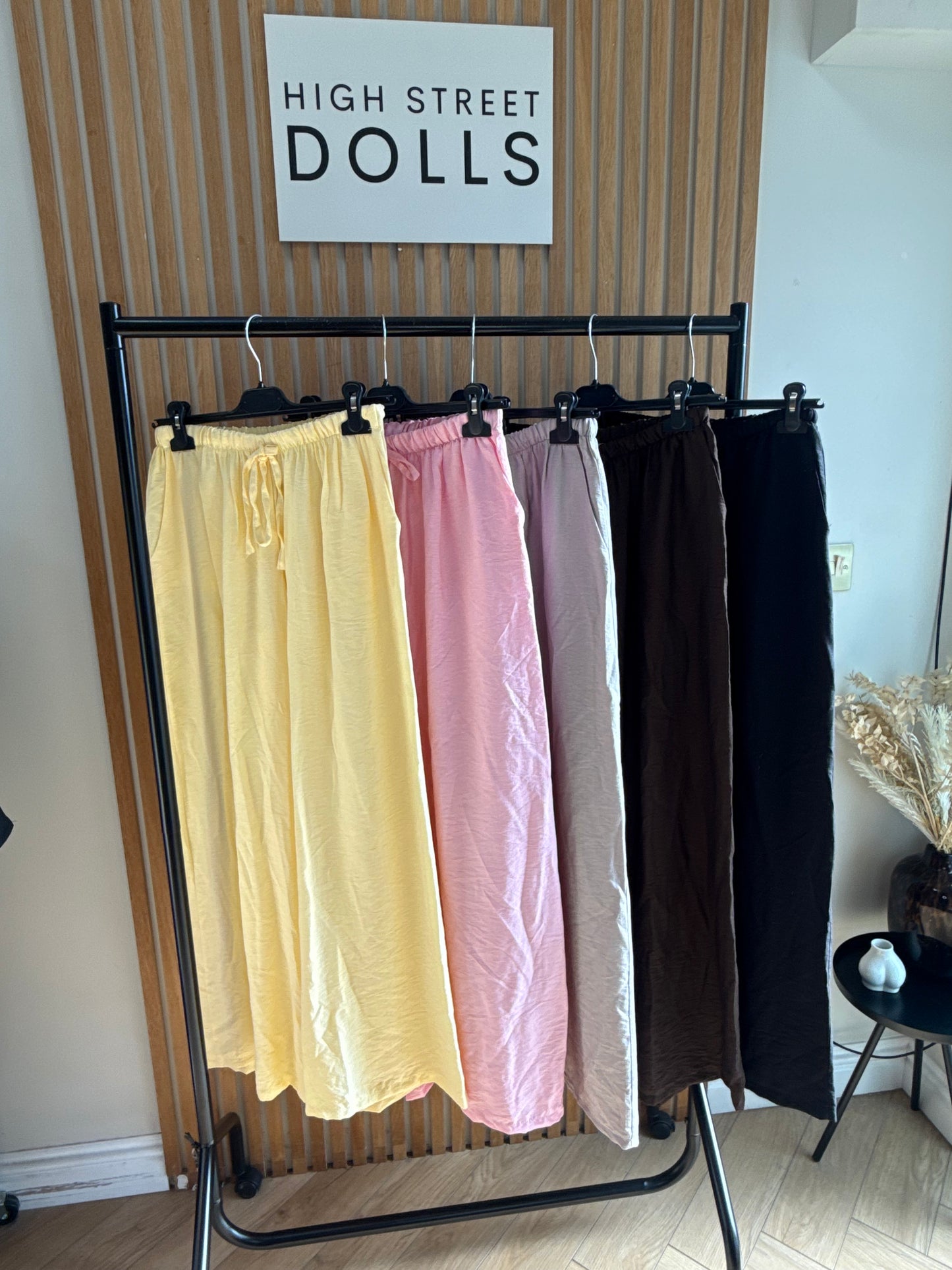 Saffron Wide Leg Trousers Light Weight Linen Style Summer