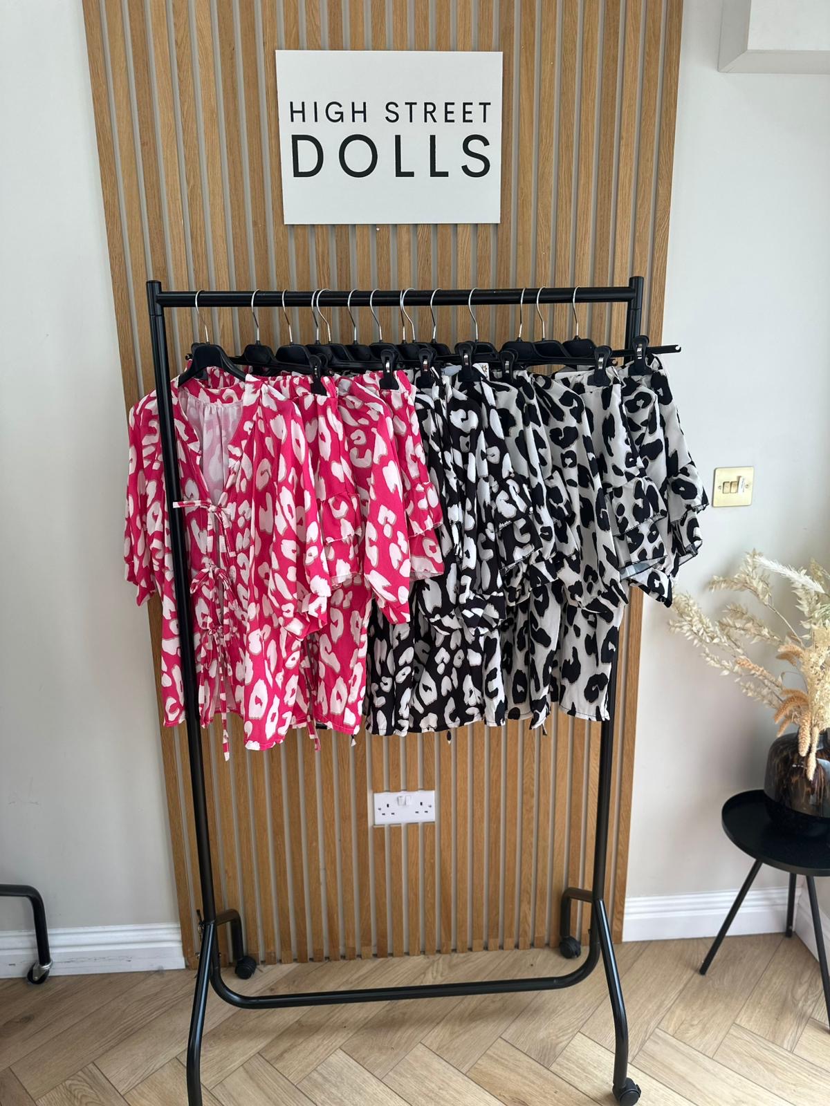 Zoey Leopard Print Bow Top and Skort Matching Co Ord Summer holiday outfit airport outfit
