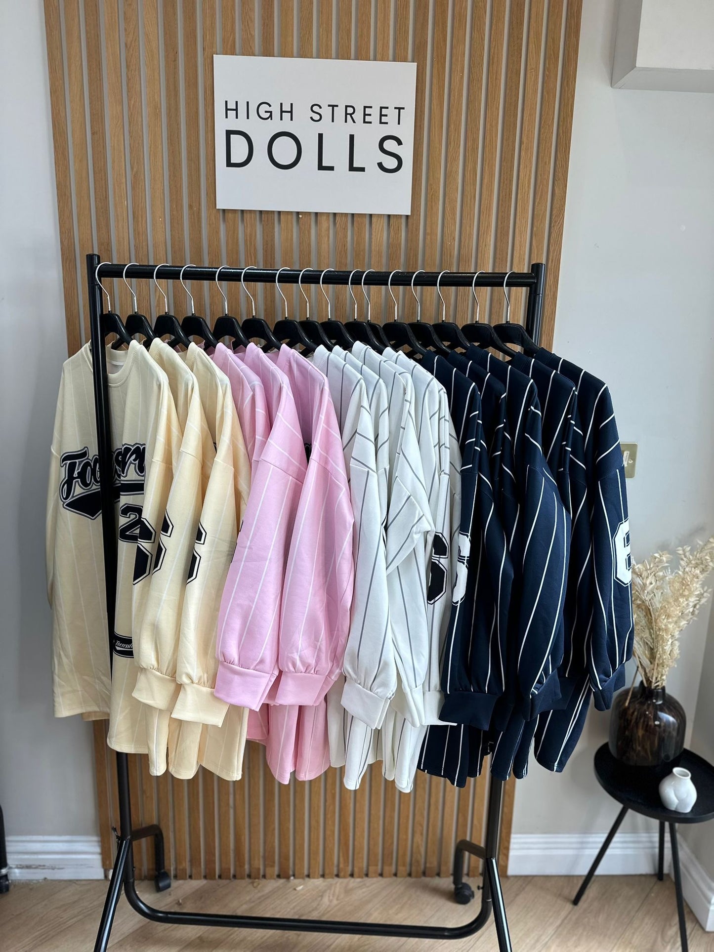 Aurora Oversized Baseball Top Dress Striped Design Slogan Jumper Long Sleeves Printed Spring Summer Baseball Basketball