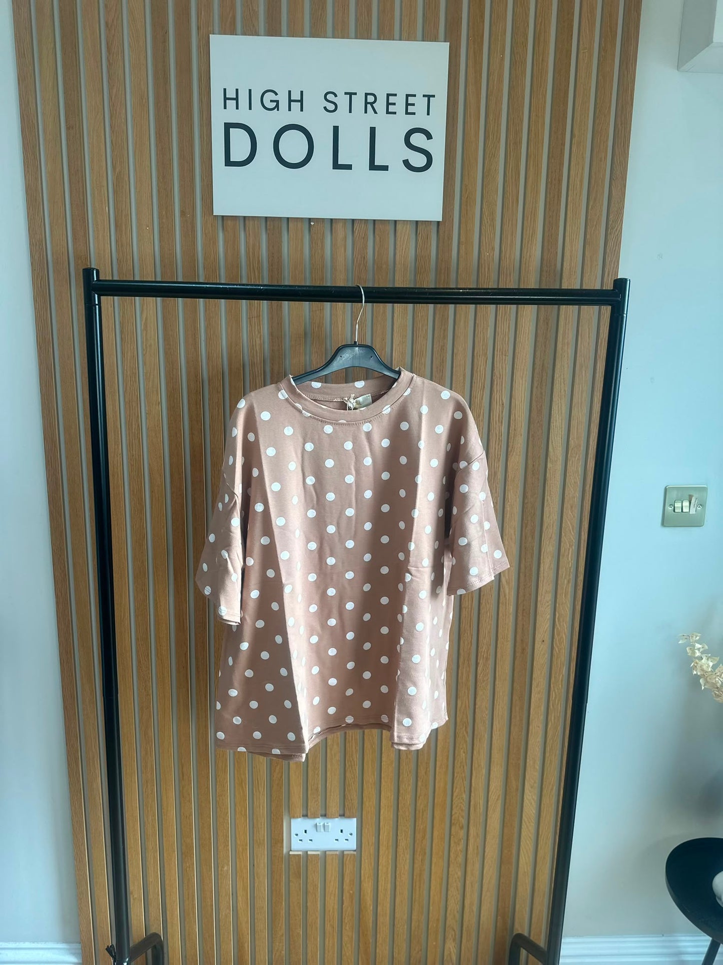 Mabel Polka Dot Oversized T Shirt Short Sleeves Spring Summer Lemon Viral