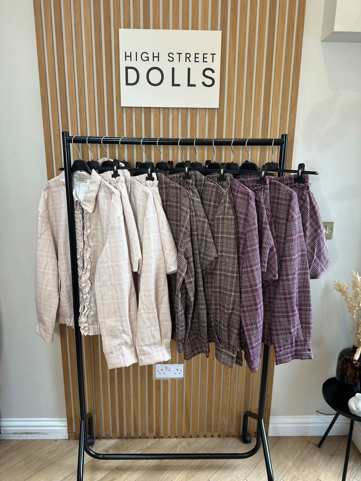 Elle Checkered Zip Jacket & Matching Skirt Co-Ord Set – Autumn/Winter Tartan Fabric
