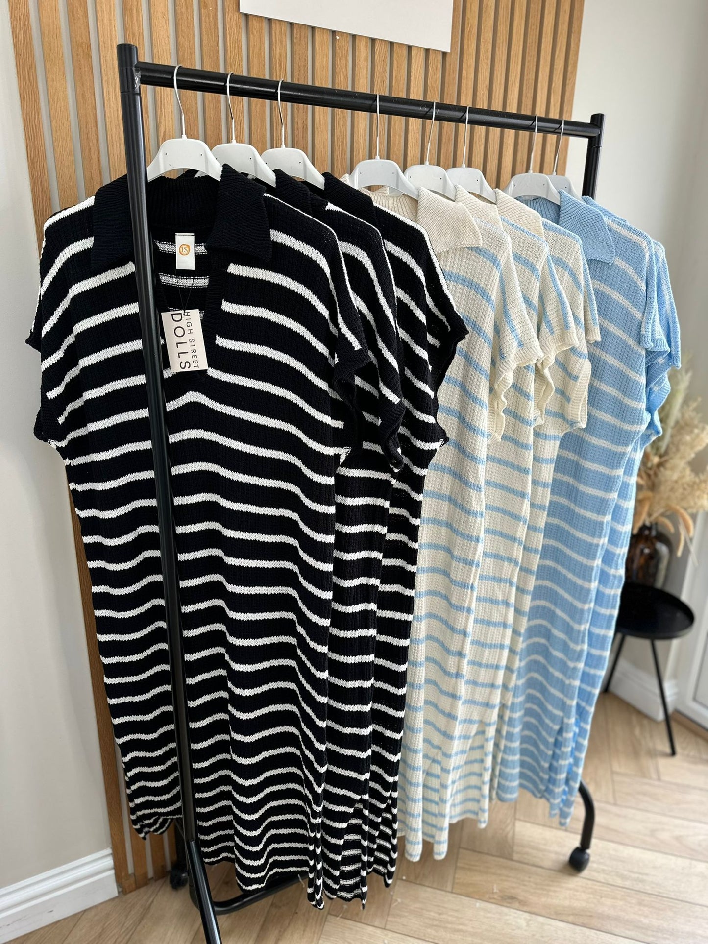 Belle Knitted Stripe Midi Dress Summer Holiday Outfit