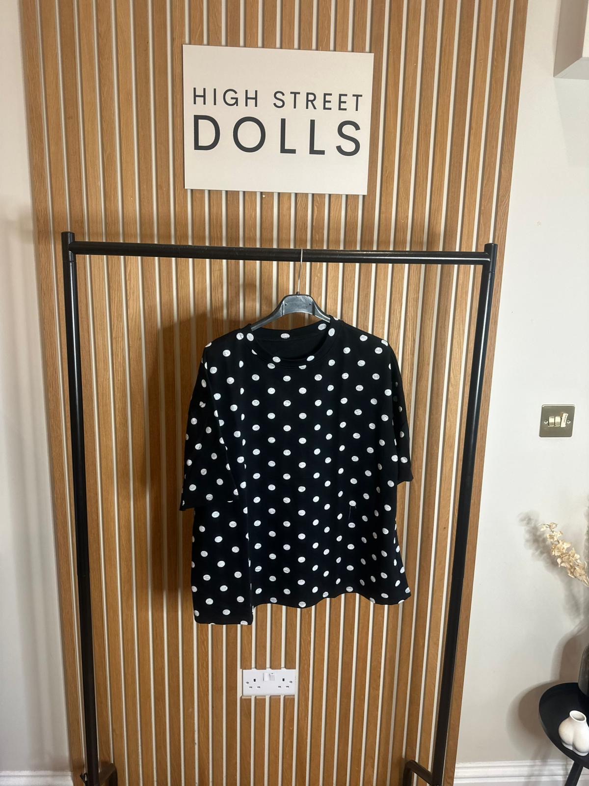 Mabel Polka Dot Oversized T Shirt Short Sleeves Spring Summer Lemon Viral
