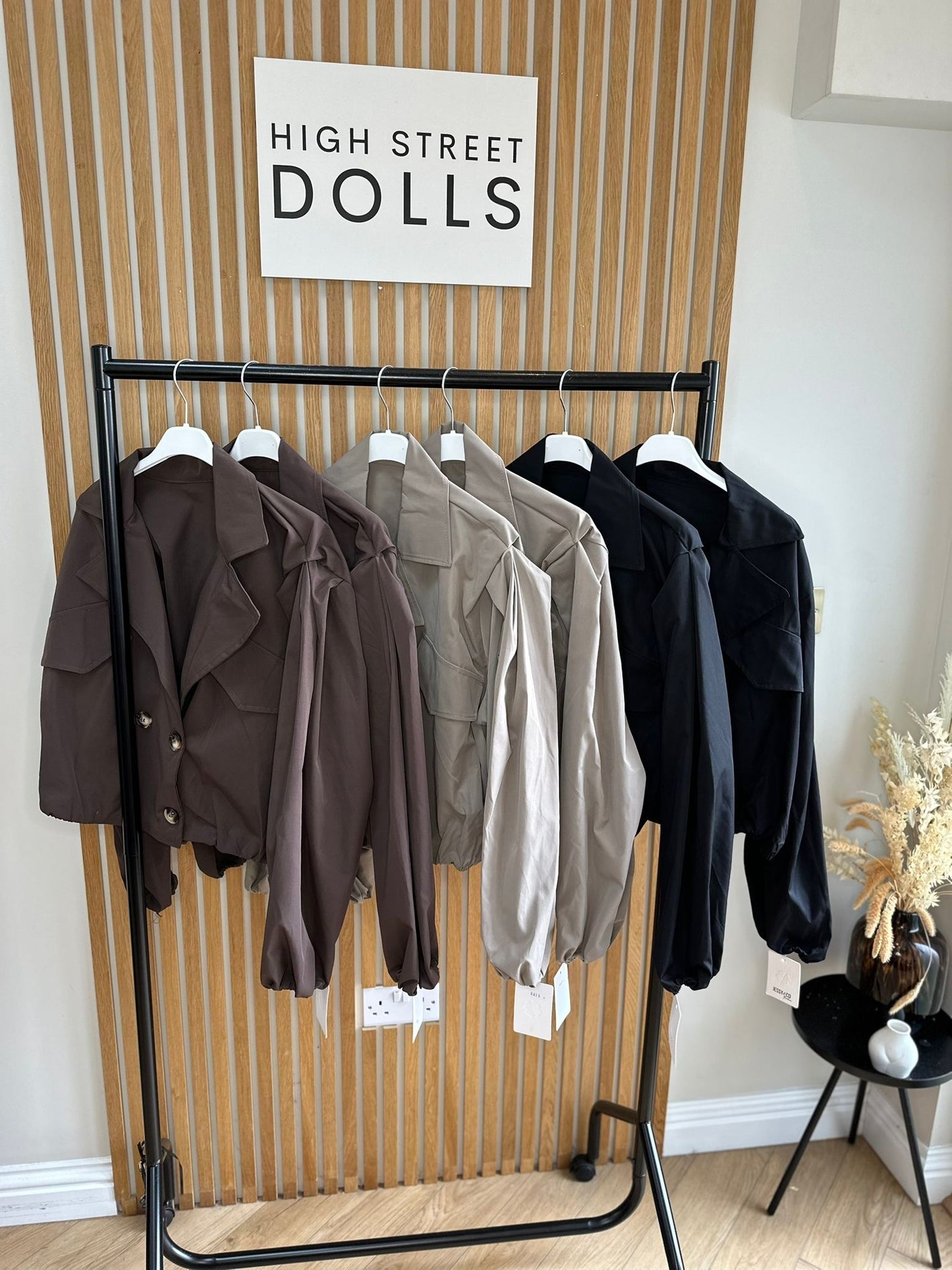 Riley Cropped Double Breasted Jacket Lightweight Trench Coat