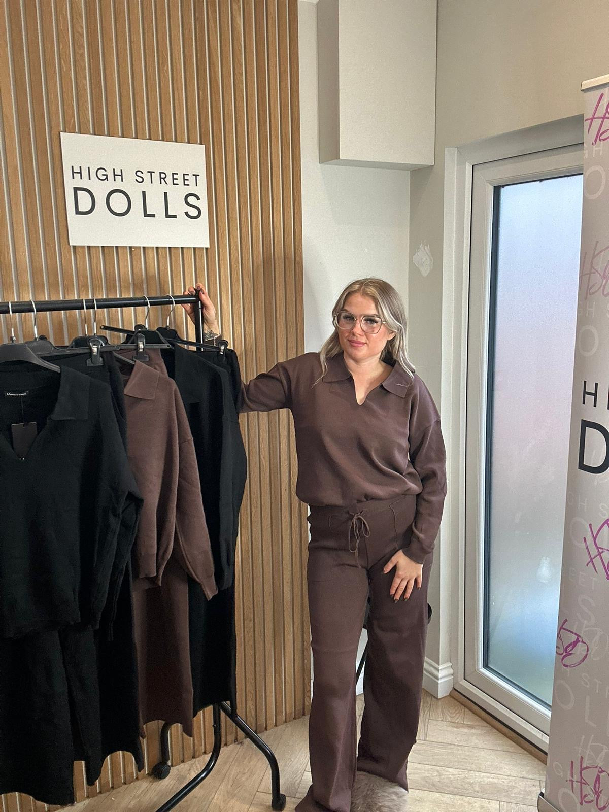 Mavis Knitted Lounge Set V Neck Sweater Wide Leg Co Ord Autumn Winter Christmas Knitwear