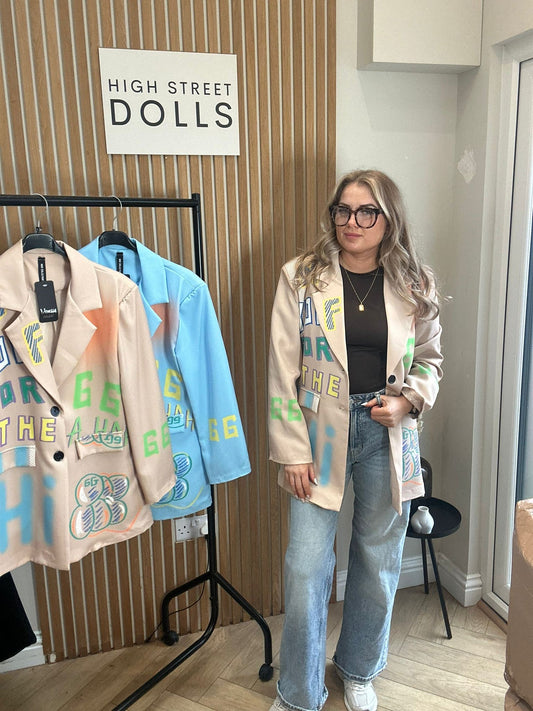 Brooke Graffiti Blazer Womenswear Jacket Winter Summer Fashion Oversized Blazer