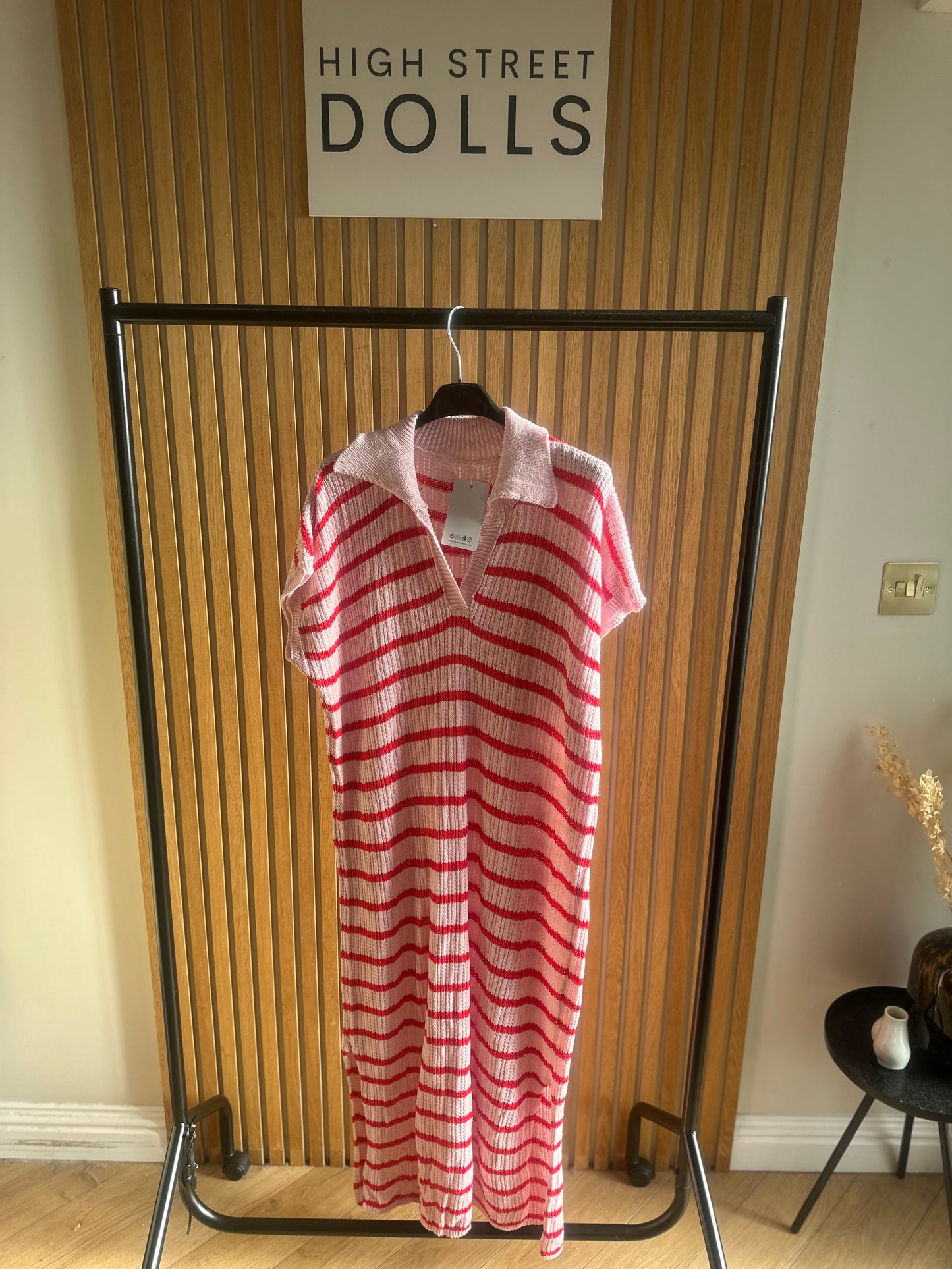 Belle Knitted Stripe Midi Dress Summer Holiday Outfit