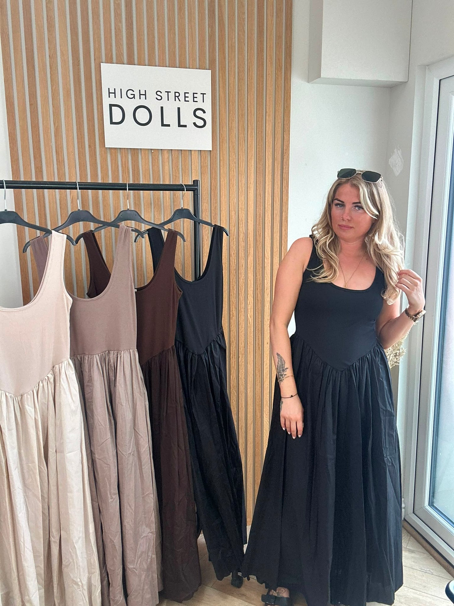 Charlotte Maxi Dress Longline Gathered Skirt Ruffles Stretch Summer Holiday