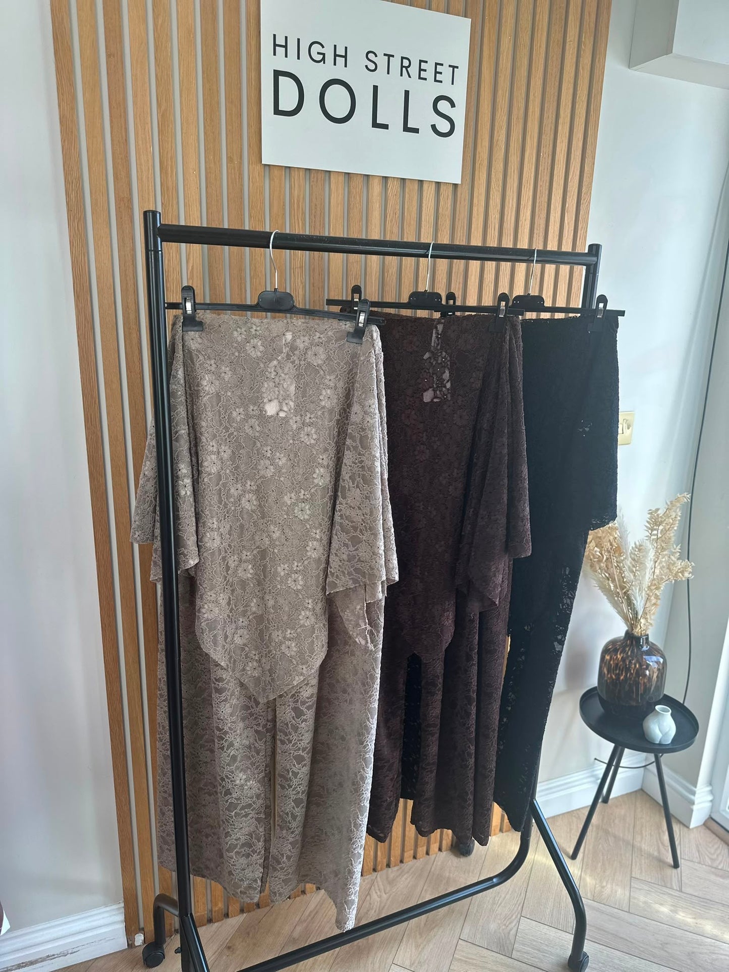 Cecilia Lace Co Ord Poncho Top and Trousers Wide Leg Sheer Evening Outfit