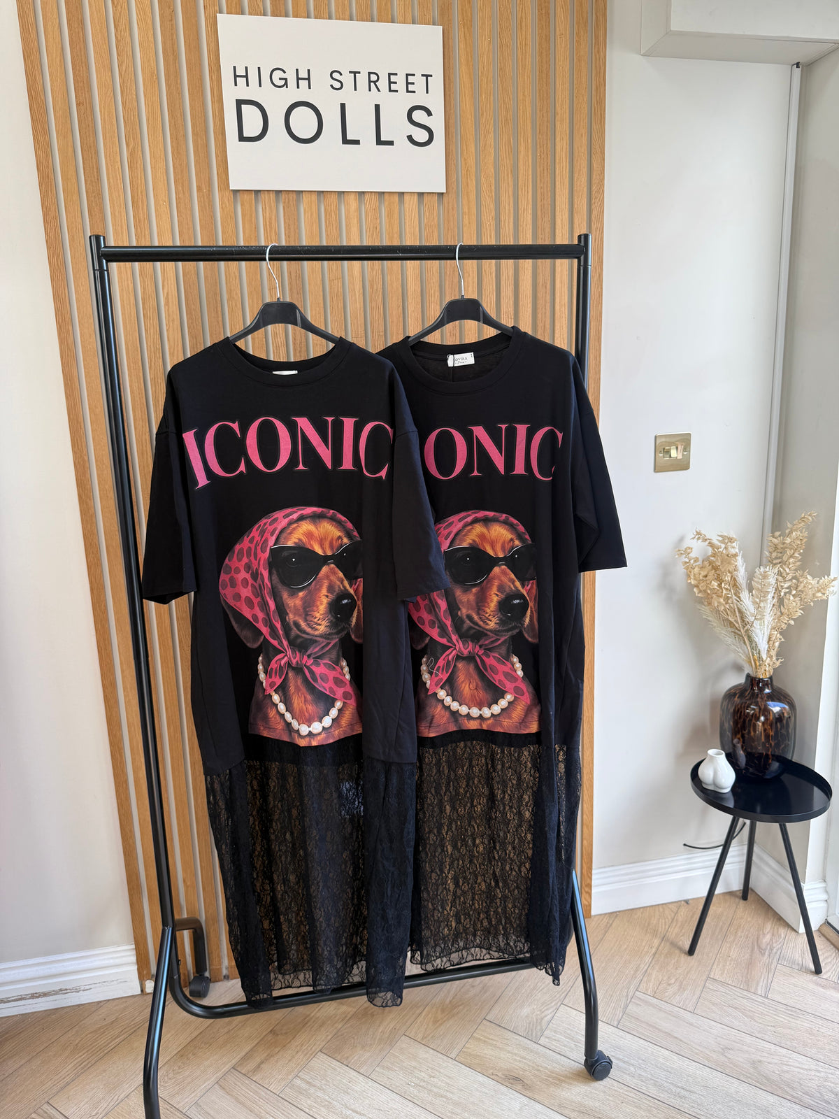 Teagan Oversized Lace T Shirt Dress Slogan Dog Print Longline Maxi Dress Summer Autumn
