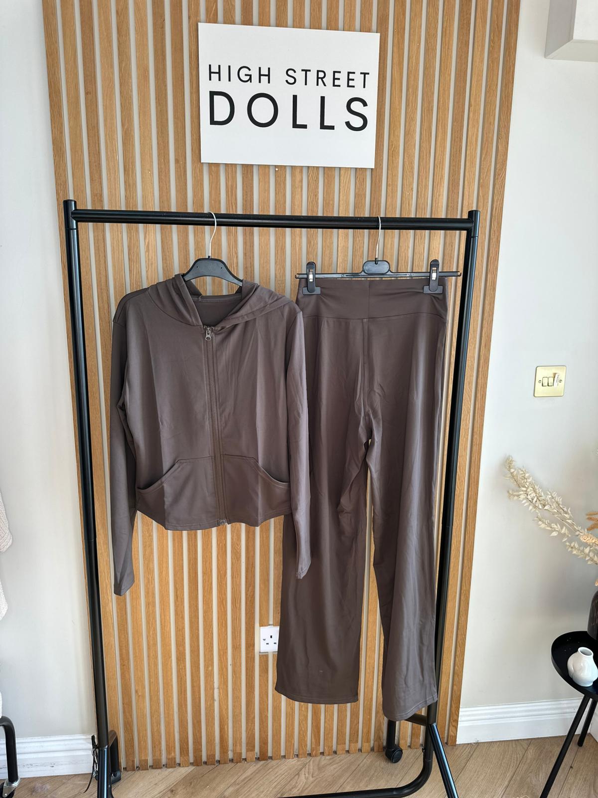 Jodie Activewear Lycra Lounge Set Hooded Zip up Jacket and Trousers