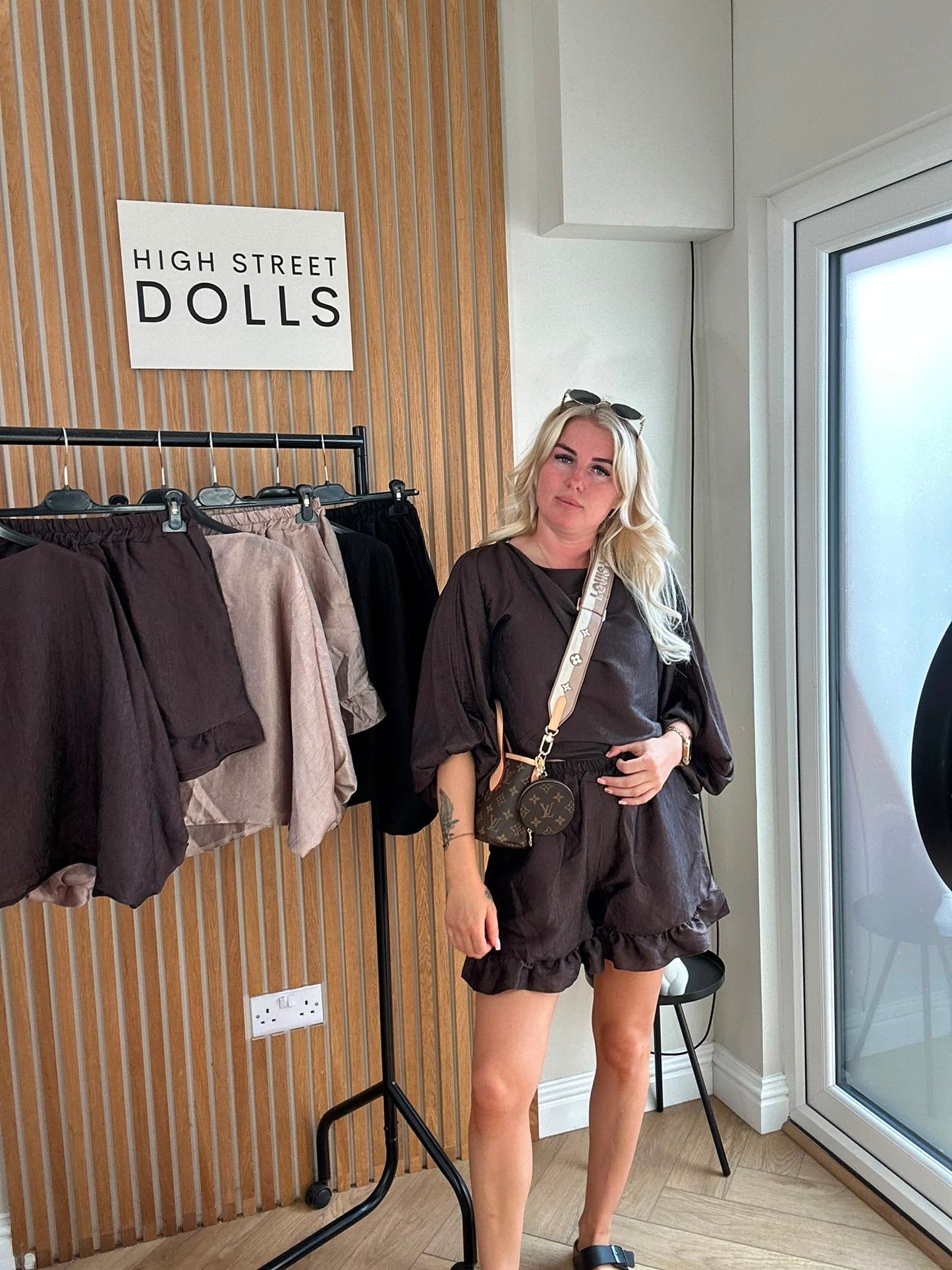 Seraphine LUX Women’s Textured Co-Ord Set – Oversized Top & Shorts, Summer, Holiday & All-Season Wear