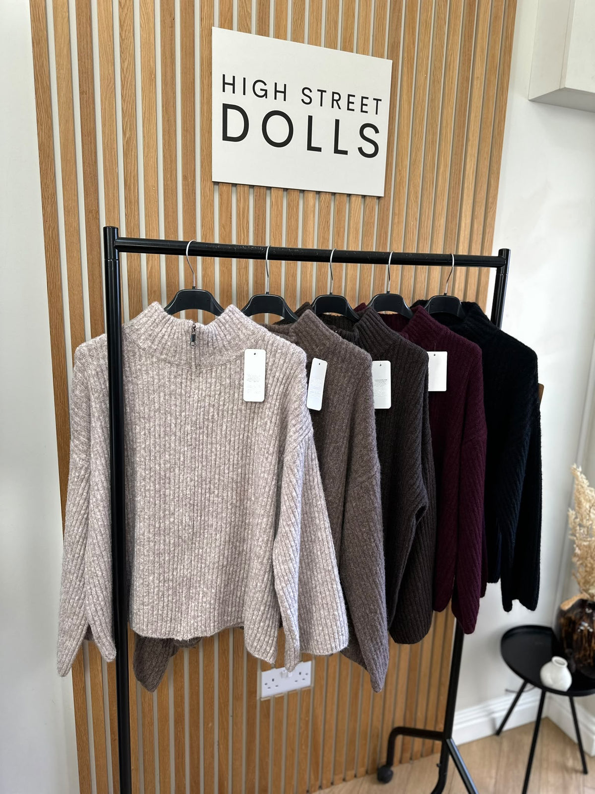 Emily Oversized Knitted Zip-Up Cardigan with Bell Sleeves & Funnel Neckline – Autumn Winter Knitwear
