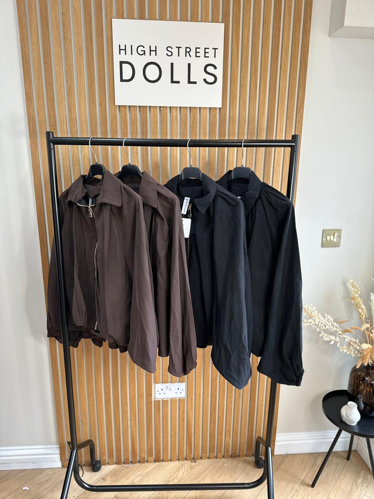 Kaede Suede Jacket with bubble hem