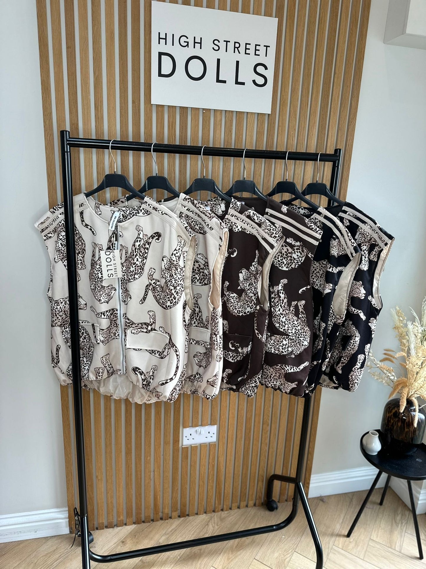 Cally Gilet Bomber Jacket Cheeta Print