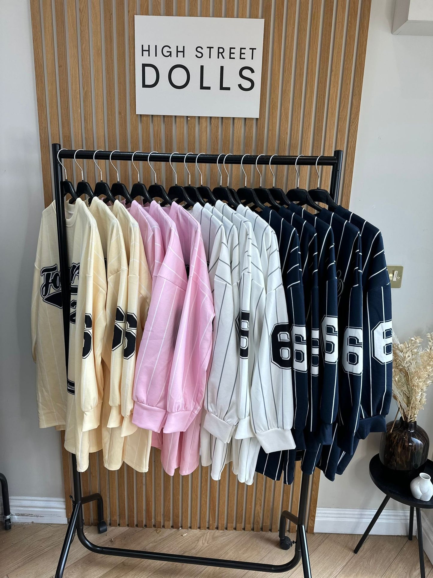 Aurora Oversized Baseball Top Dress Striped Design Slogan Jumper Long Sleeves Printed Spring Summer Baseball Basketball