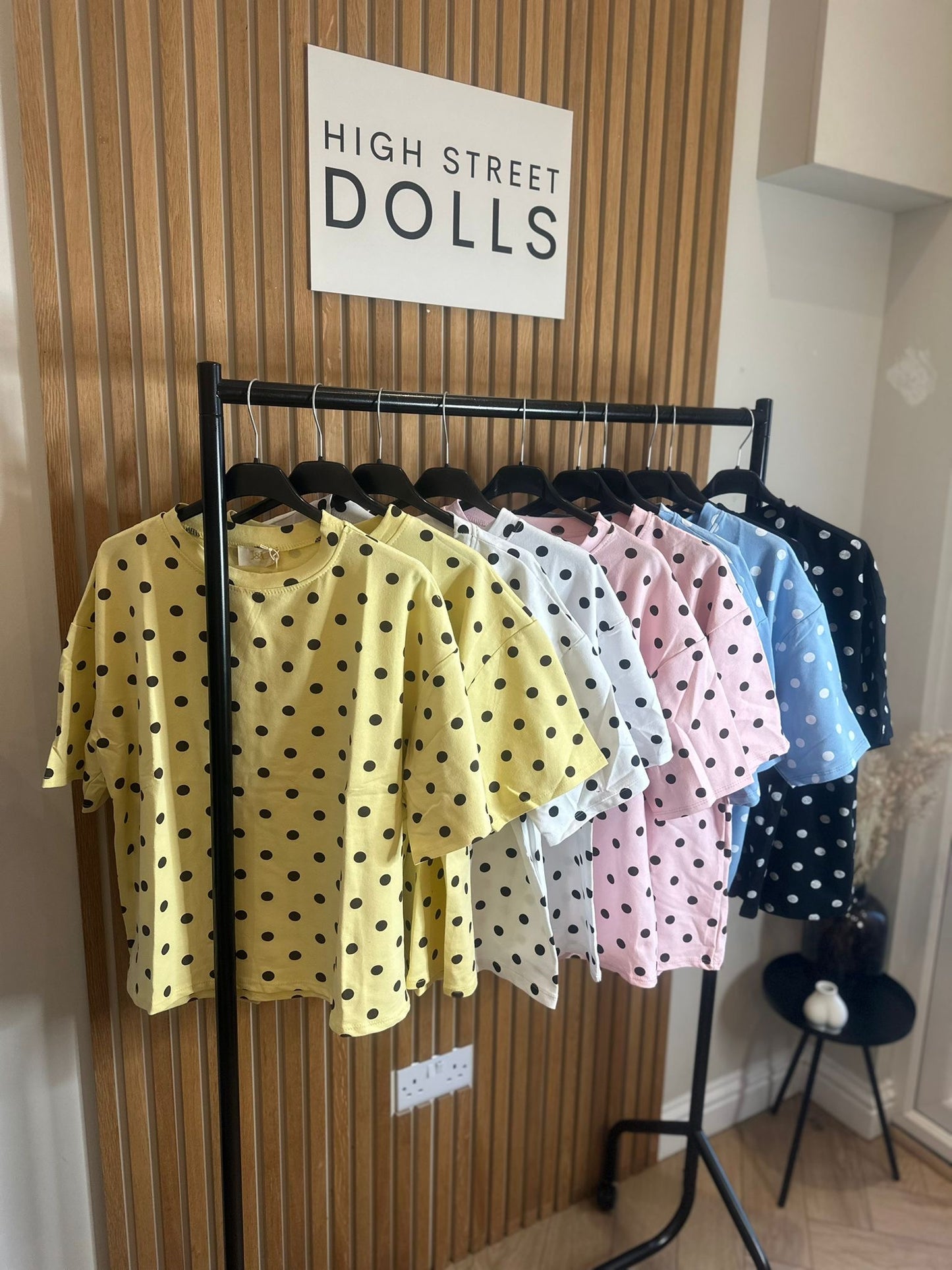 Mabel Polka Dot Oversized T Shirt Short Sleeves Spring Summer Lemon Viral