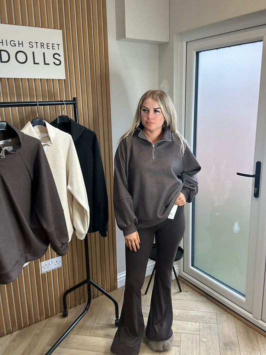 Sylvie Oversized Sweater 1/4 Zip Pull Over Autumn Winter