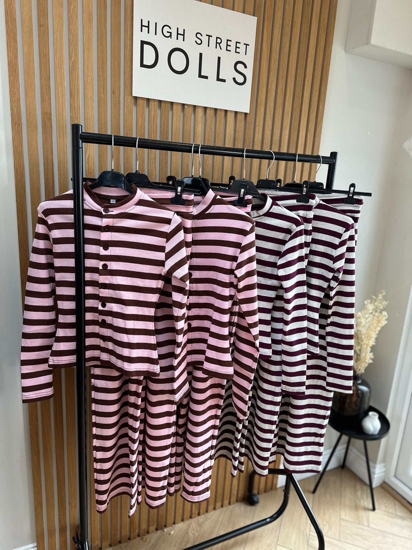 Kady Striped Lounge Set Co Ord Cardigan and Trousers Long Sleeve Top Loungewear Two Piece Spring Summer