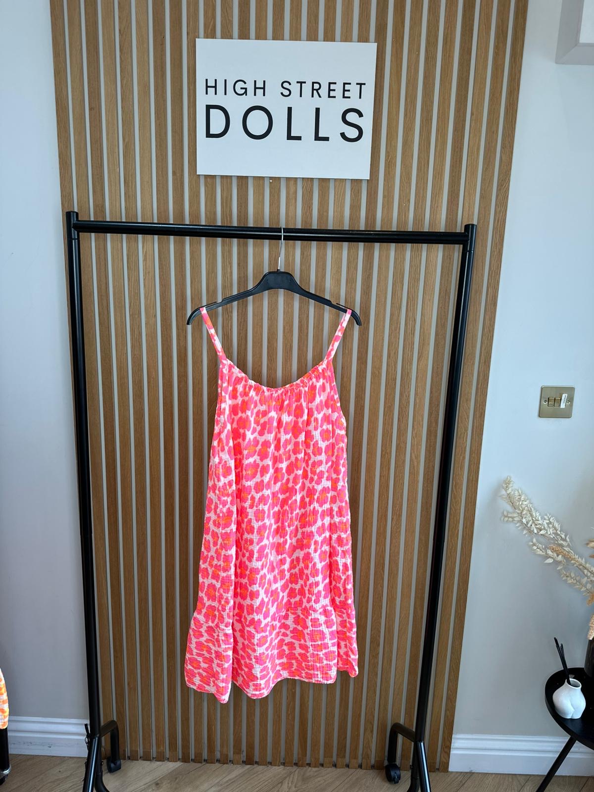Delilah Cheesecloth Printed Dress Mini Length Leopard Print Holiday Summer