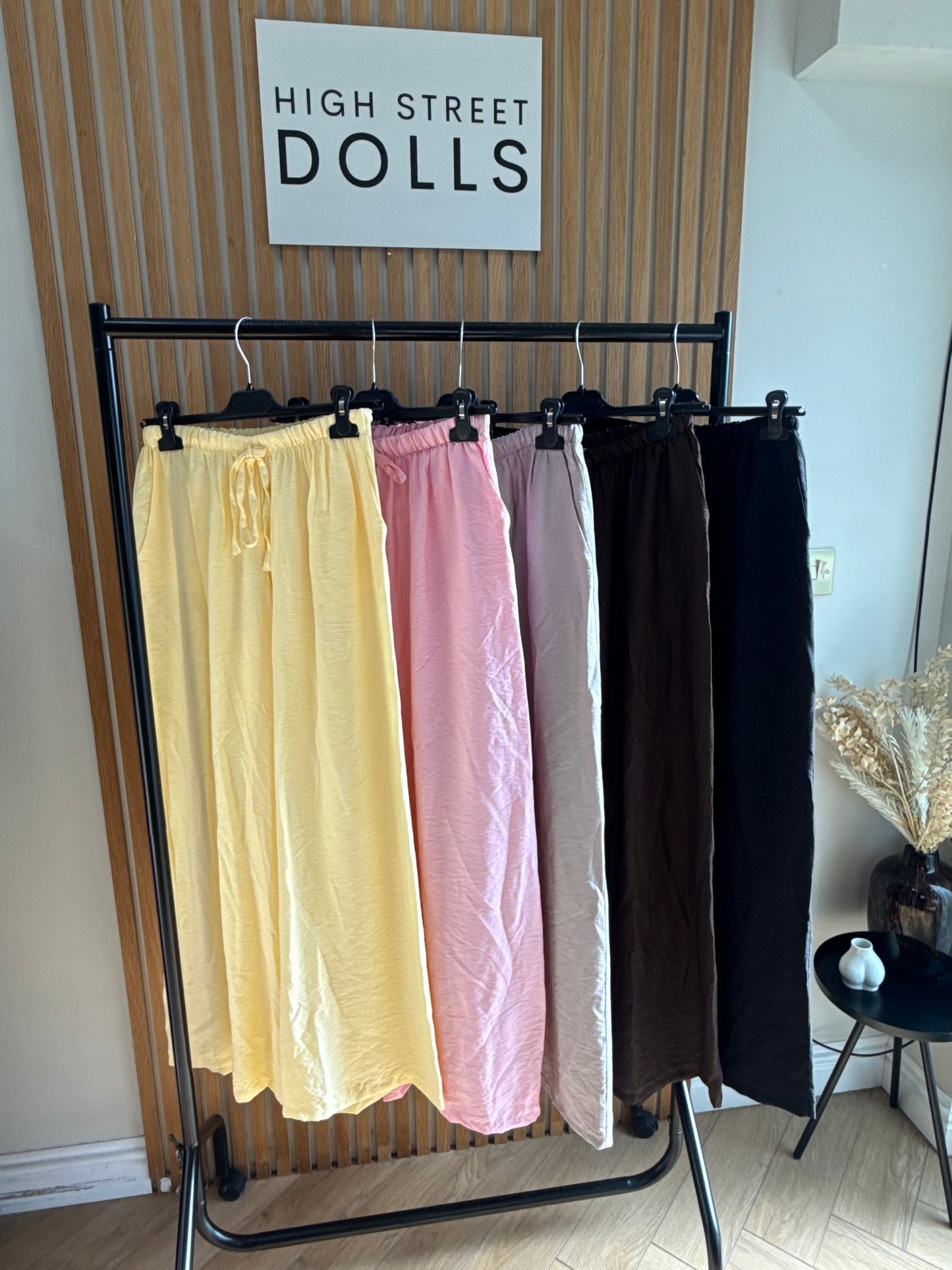 Saffron Wide Leg Trousers Light Weight Linen Style Summer