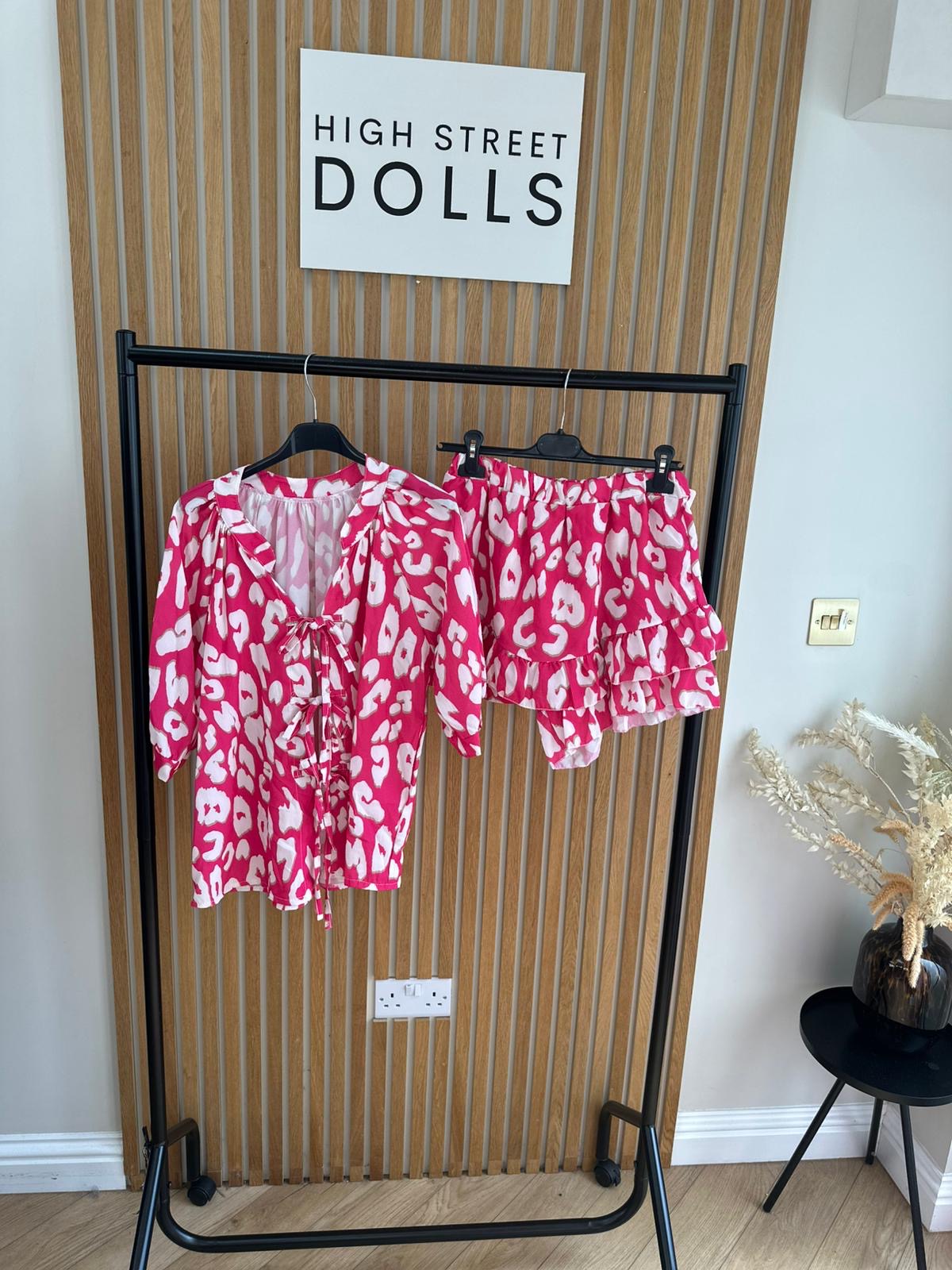 Zoey Leopard Print Bow Top and Skort Matching Co Ord Summer holiday outfit airport outfit