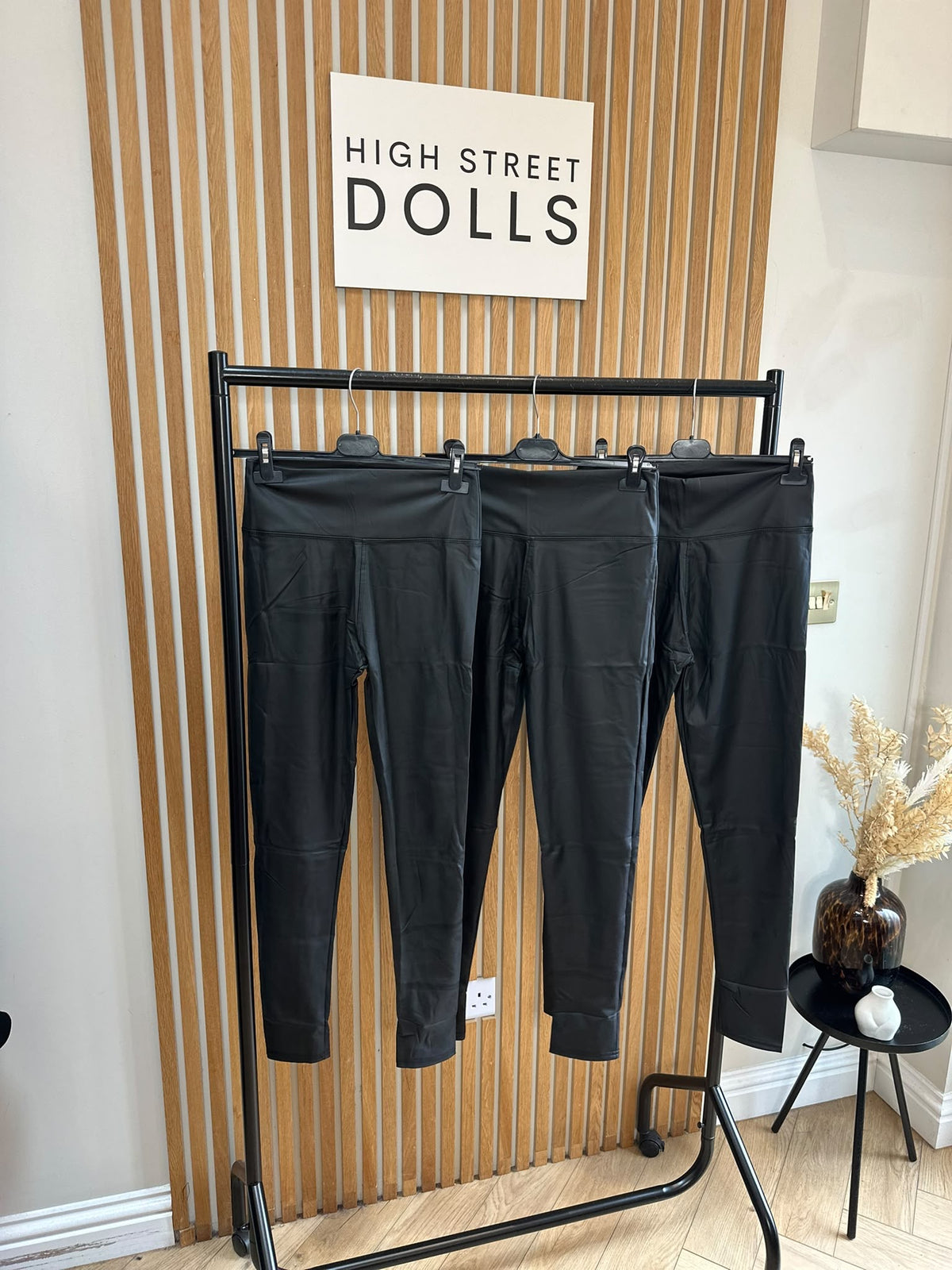 Naomi PU Leather Look Leggings Trousers High Waisted Fitted Style Autumn Winter
